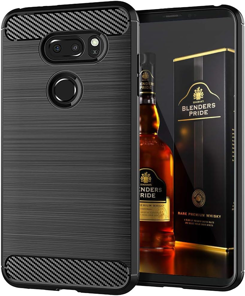 EGALO LG V35 Thinq Case Slim Thin,Lg V35 / V30 / V30 plus / V30S Thinq Case Soft Skin Silicone Flexible TPU (Anti-Fingerprint) Anti-Scratches Protective Cases (Navy)  Egalo Black  