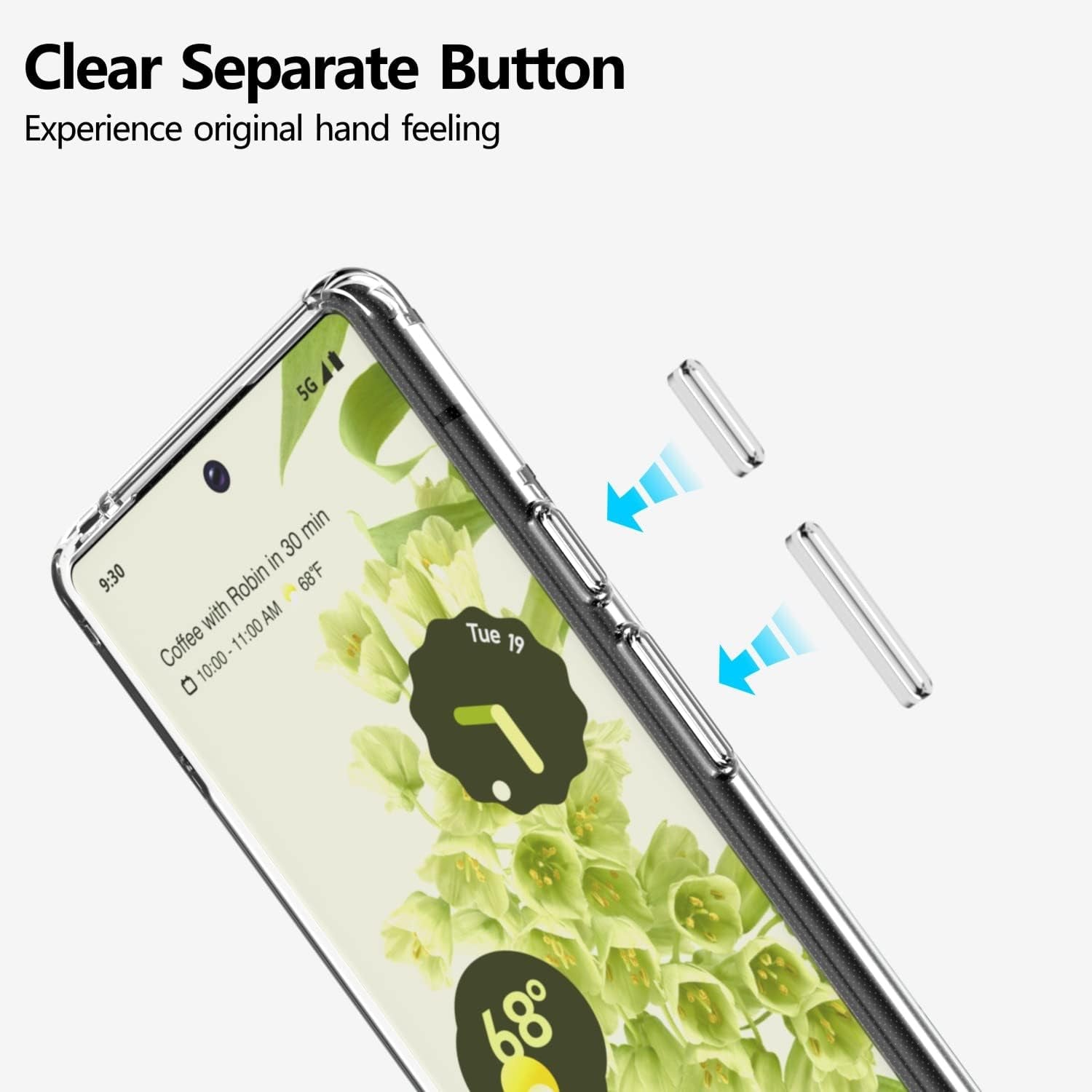 Rayboen Case for Google Pixel 6 5G, Crystal Clear [Anti-Yellowing] No-Slip Shockproof Phone Case, Hybrid Transparent Bumper Protective Cover for Pixel 6  Rayboen   