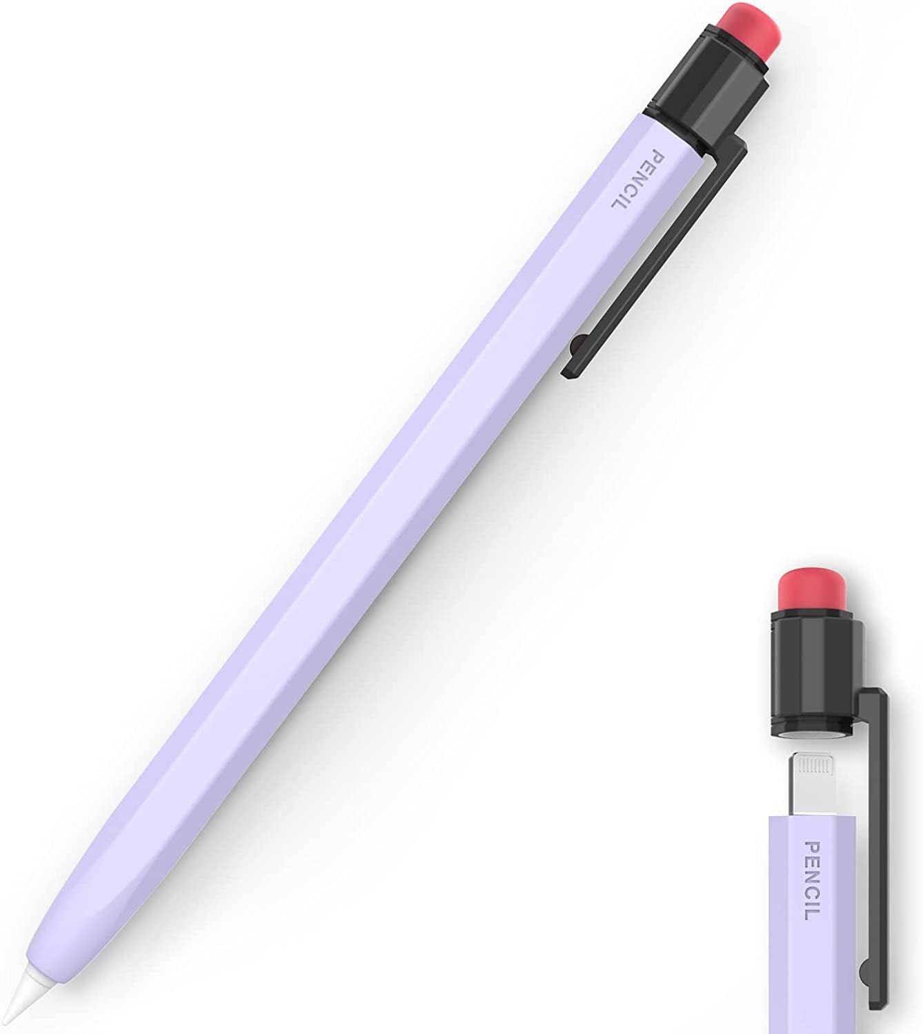 TRONWIN Ipencil Case for Apple Pencil 1St Generation Sleeve Silicone Protective Cover Perfect Grip Skin Classic Design with Sturdy Clip Compatible with Apple Pencil 1St Generation (Yellow)  TRONWIN Lavender  