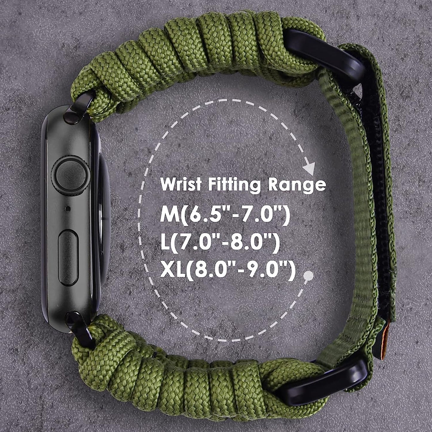 CAGOS Compatible with Apple Watch Band 49Mm 45Mm 44Mm 42Mm, Rugged Survival Paracord Nylon Strap Braided Sport Loop for Iwatch Bands Ultra Series 8 7 6 5 4 3 2 1 SE Men  CAGOS   