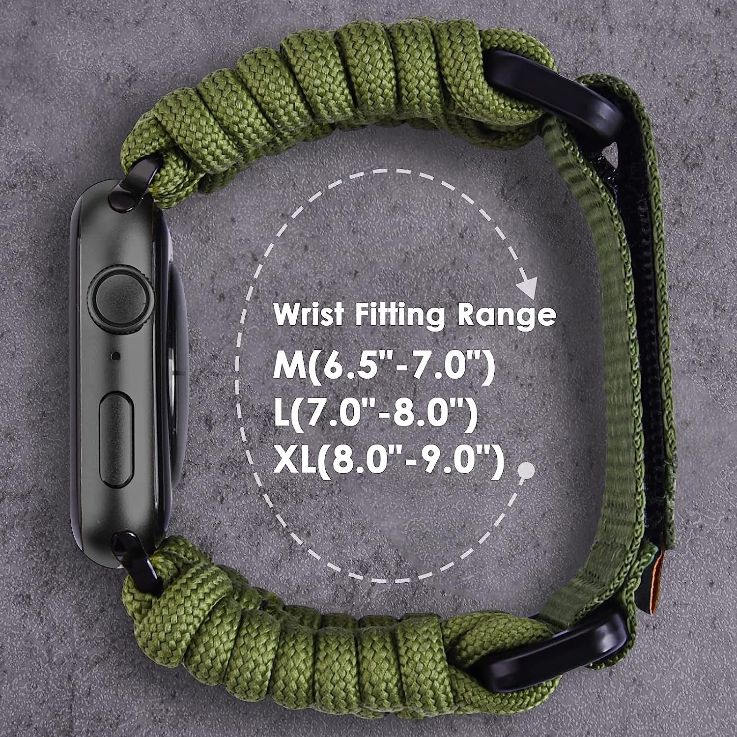 CAGOS Compatible with Apple Watch Band 49Mm 45Mm 44Mm 42Mm, Rugged Survival Paracord Nylon Strap Braided Sport Loop for Iwatch Bands Ultra Series 8 7 6 5 4 3 2 1 SE Men  CAGOS   