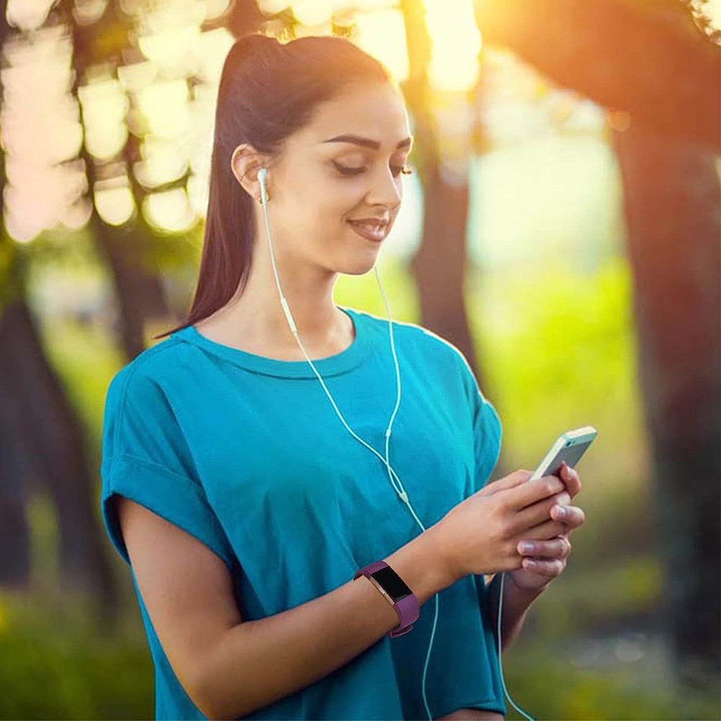 【4 Pack】 Bands for Fitbit Charge 2 Silicone Finess Sport Wristbands Replacement Bands for Fitbit Charge 2 for Women Men Large  Cone   