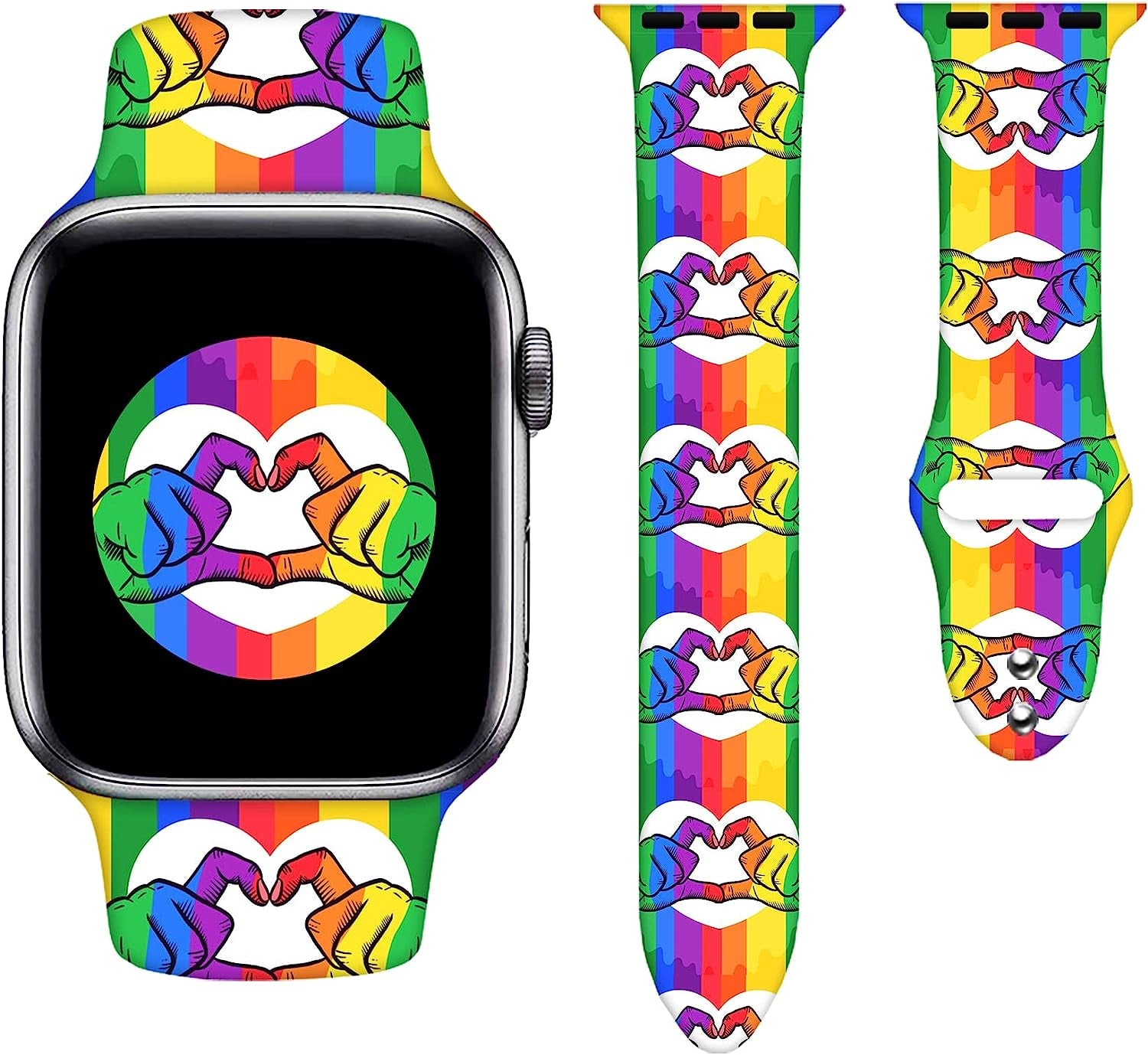 Watch Bands Compatible Apple Watch for Women Men, Adjustable Smart Watch Band Soft Silicone Wristbands Replacment Strap for Watch Series 7 6 5 4 3 2 1  KASDBY Pride 0 38mm/40mm/41mm 