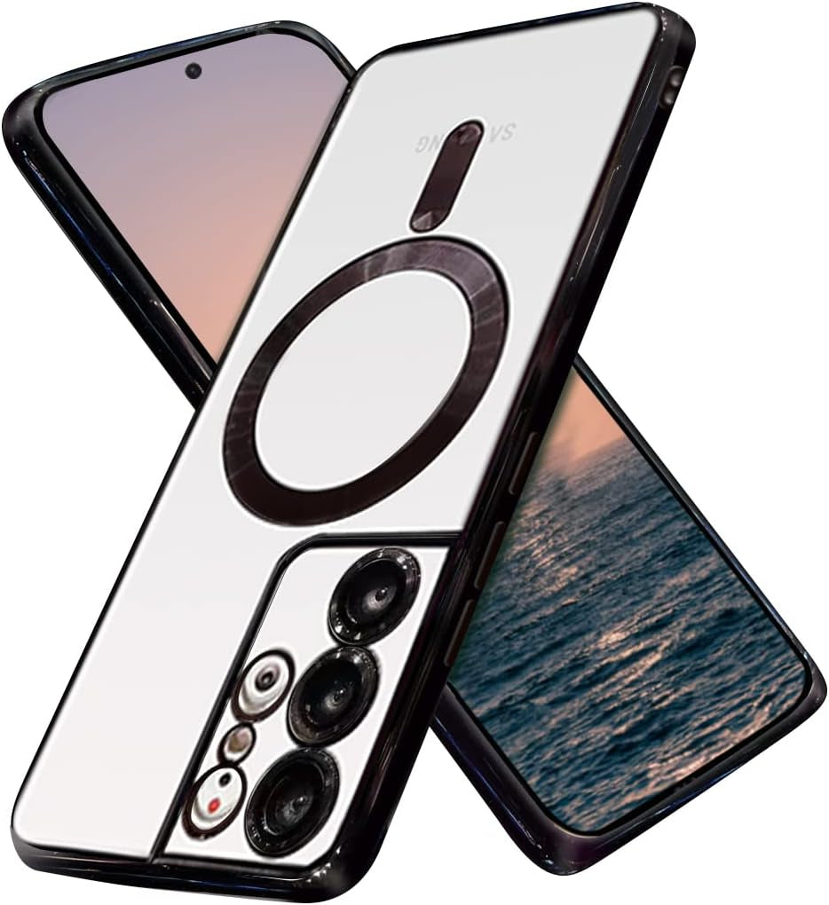 Luhuanx Magnetic Case for Samsung S21 Ultra 5G, Designed for Samsung Galaxy S21 Ultra Cases with Full Coverage Lens,Wireless Chager, Screen & Camera Protection (Crystal Black)  Luhuanx   