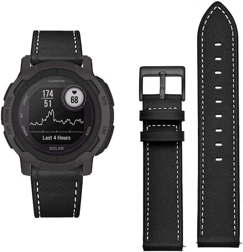 Olytop for Garmin Instinct/2 Solar Watch Bands, Leather Replacement Bracelet Strap Wristband Women Men for Garmin Instinct Tactical/Esports/Solar/Tide Smartwatch  Olytop   