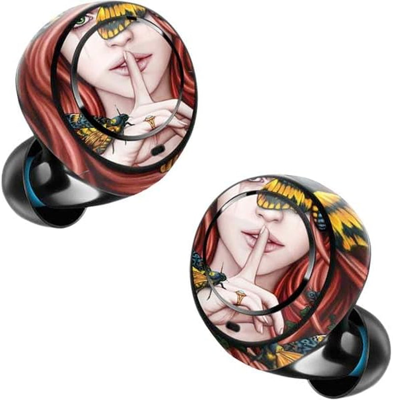 Skinit Decal Skin Compatible with Echo Buds - Officially Licensed Sarah Richter Gothic Woman and Death Moth Butterflies by Sarah Richter Design  Skinit   