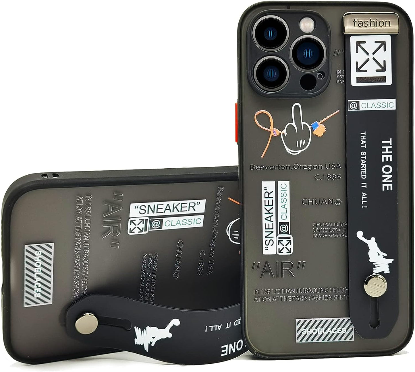 YIJIBANG for Iphone 12 Pro Case with Design Basketball Sports Shoes Pattern Slim Thin Clear Hard Back Shockproof with Adjustable Wristband Kickstand Loopy Phone Cover Men Boys Cool White Black  PTyouhaowei Flyers Sports Iphone 13 Pro Max 