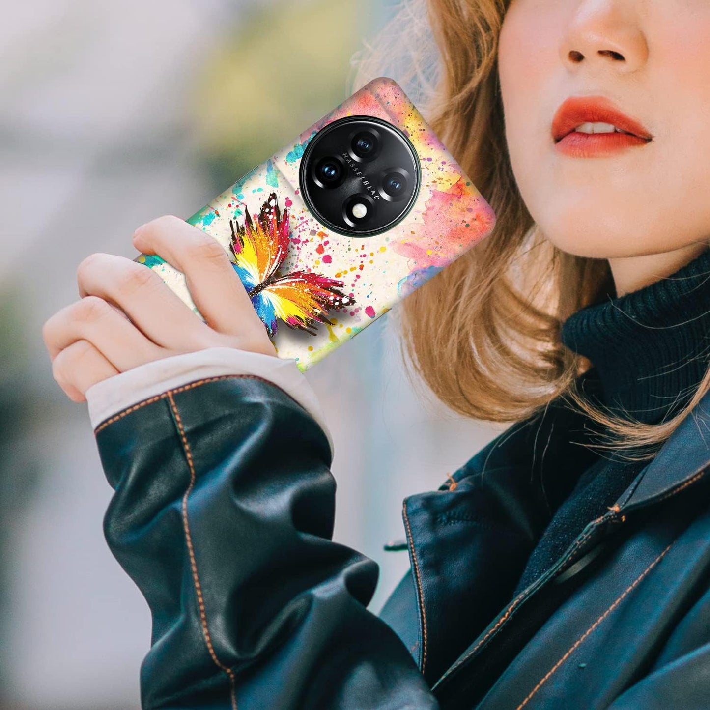 Glisten - Oneplus 11 Case, Oneplus 11 5G Case - Watercolour Butterfly Design Printed Cute, Slim & Sleek Plastic Hard Snap on Protective Designer Back Phone Case/Cover for Oneplus 11 5G.  Glisten   