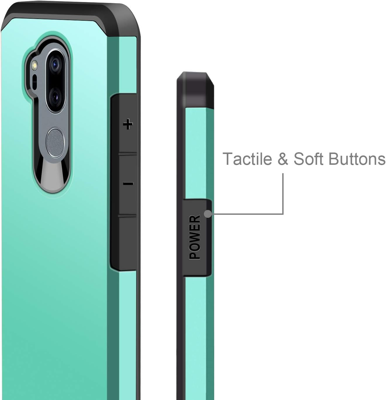 J&D Case Compatible for LG G7 Thinq Case, LG G7 Case, Heavy Duty Dual Layer Hybrid Shock Proof Protective Rugged Bumper Case for LG G7 Thinq, LG G7 Case, Mint  J&D Tech   