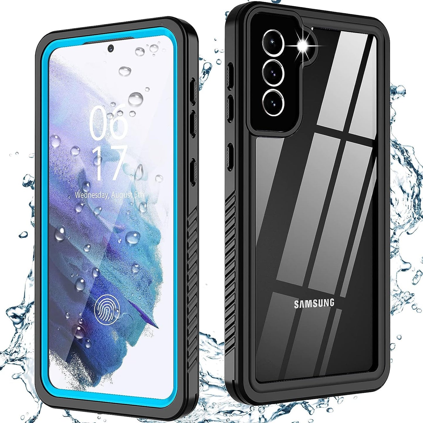 Oterkin for Samsung Galaxy S21 Waterproof Case with Built-In Screen Protector Dustproof Shockproof 360 Full Body Underwater Case for Samsung S21 5G 6.2Inch (2021) Black  Oterkin Blue  