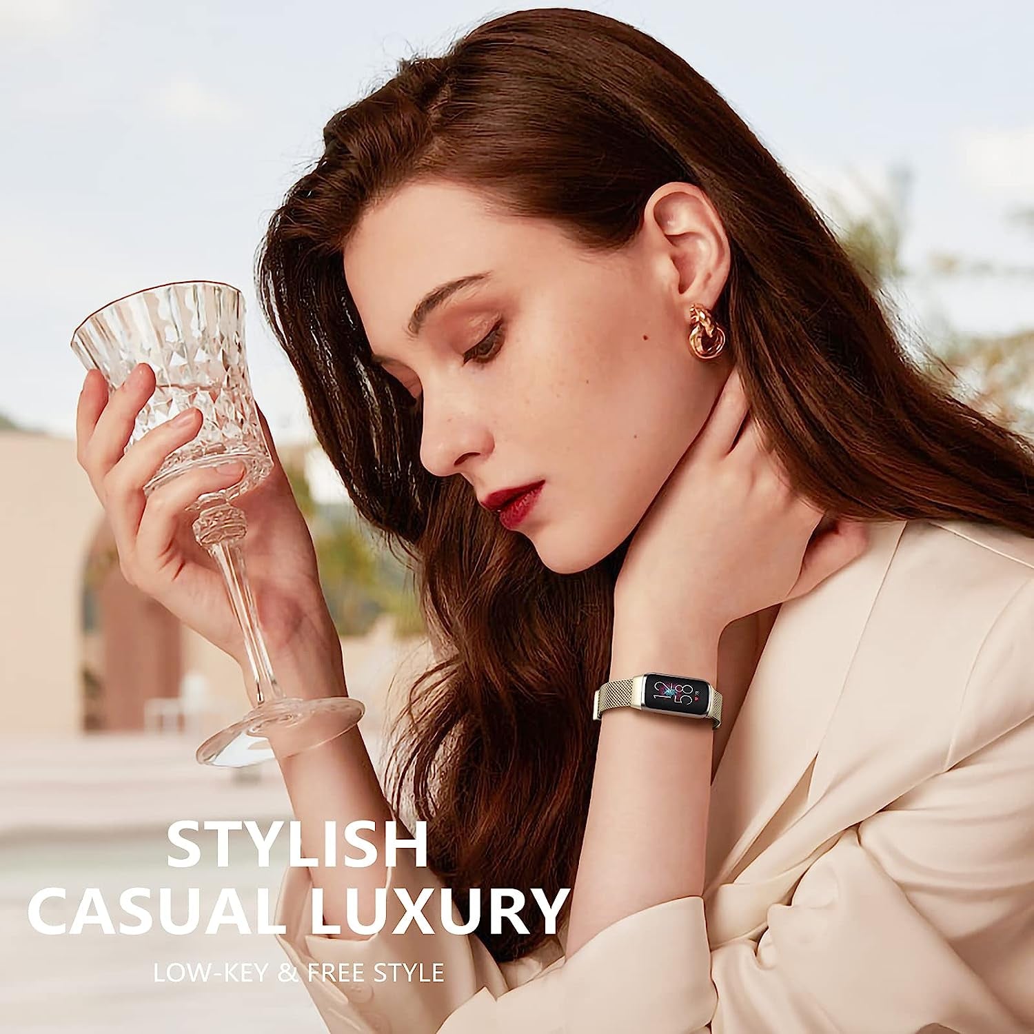 Zedoli Compatible with Fitbit Luxe Bands for Women Men, Stainless Steel Milanese Mesh Loop Metal Replacement Strap Wrist Band for Fitbit Luxe/Luxe Special Edition Fitness and Wellness Tracker  Zedoli   