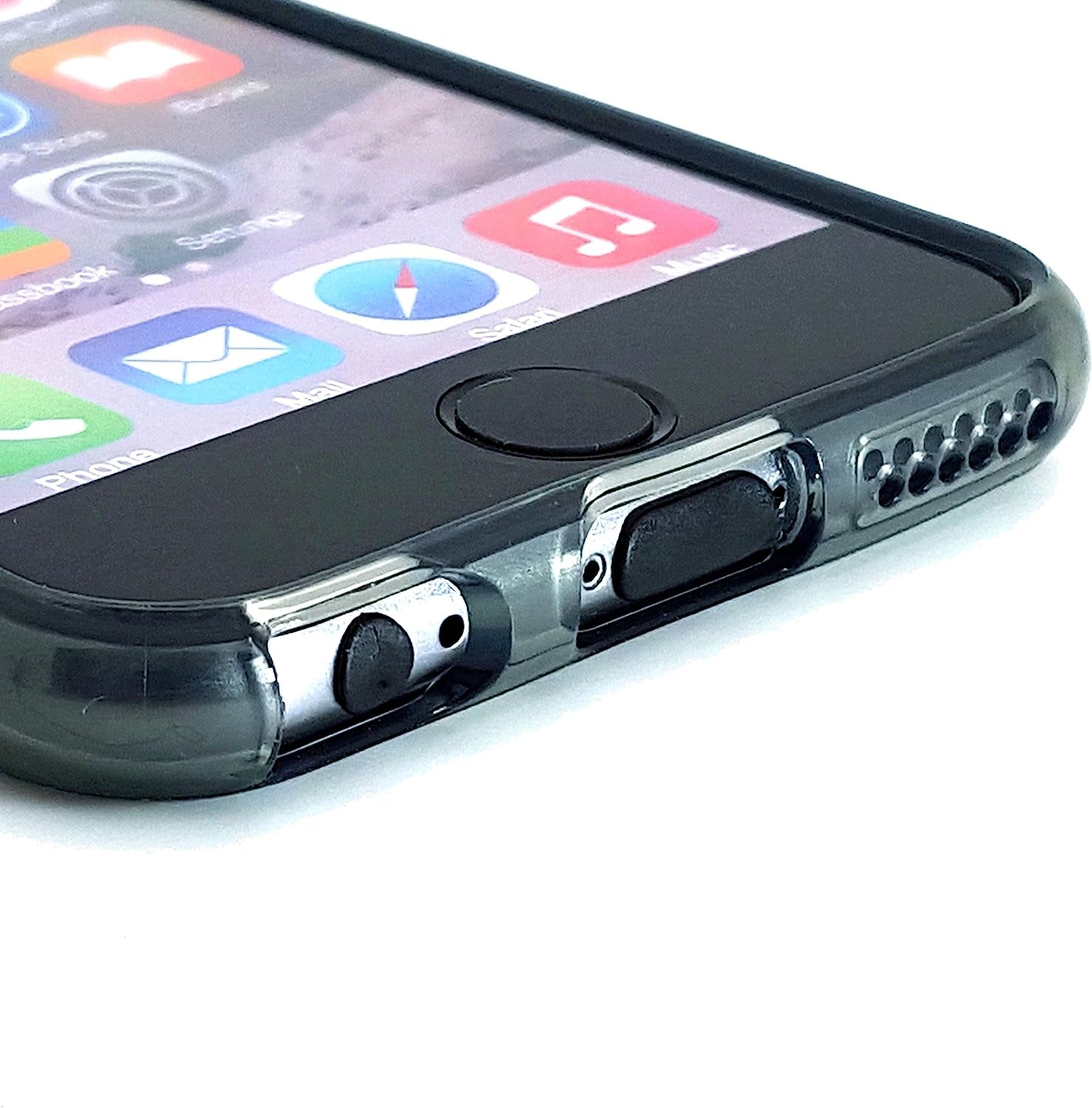 Portplugs Dust Plugs (5 Sets) - Compatible Iphone 5, SE, 6, 6S, 6S, 6 plus - Headphone Jack Plugs with SIM Tool – Includes Cleaning Brush (Black)  PortPlugs   