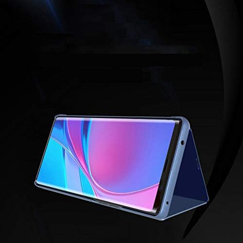QIVSTARS Case for LG V30 / V30 plus Cool Style Clear View Window Electroplate Plating Stand Scratchproof Full Body Protective Flip Ultra Slim Cover for LG V30 / V30 plus PU Mirror:Silver QH  QIVSTARS   