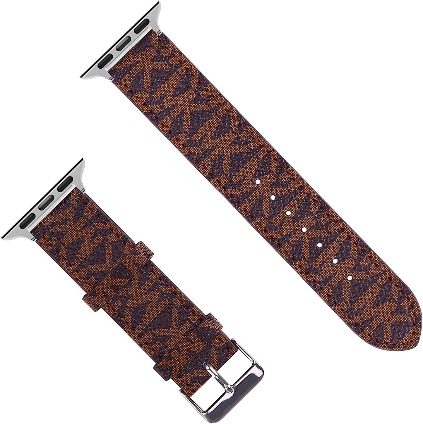 Designer Luxury Watch Band Compatible with Apple Watch 45Mm 44Mm 42Mm 41Mm 40Mm 38Mm, Soft Leather Replacement Strap Compatible with Iwatch Series 8/7/6/5/4/3/2/1/SE2/SE for Women Men  GIFUNA Brown 38mm/40mm/41mm 