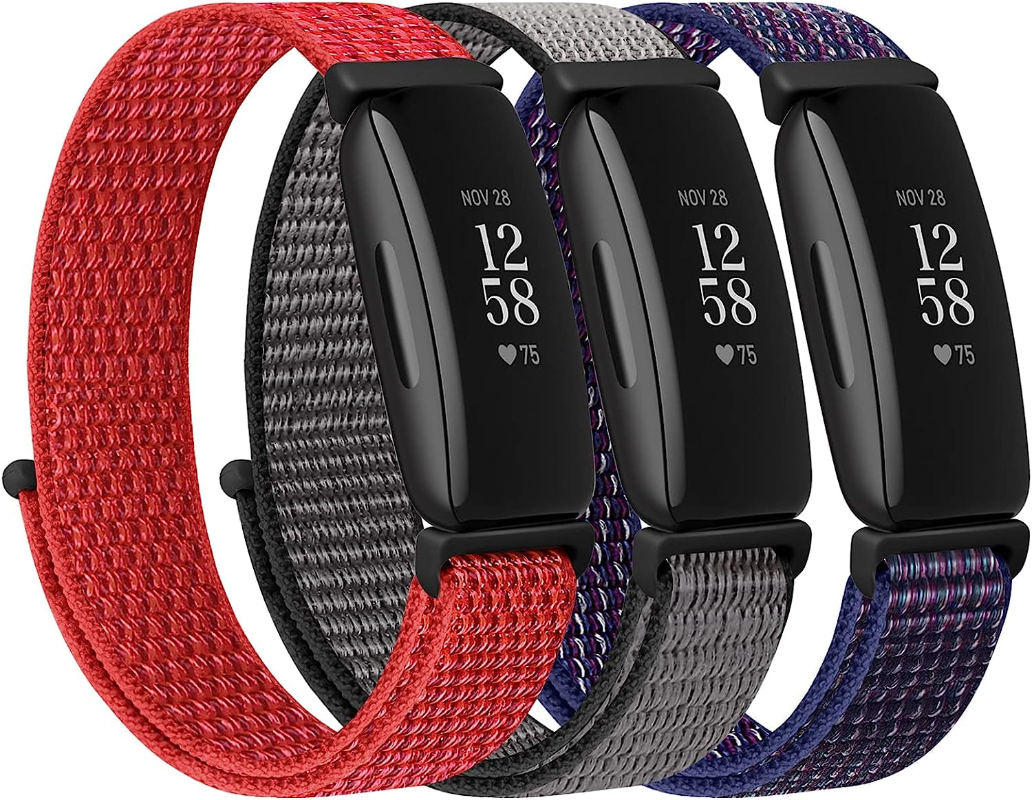 WNIPH Nylon Loop Watch Bands Compatible for Fitbit Inspire 2/ Inspire/ Inspire HR/ Ace 2/ Ace 3 Bands, Soft Adjustable Sport Loop Wristband Replacement Breathable Nylon Straps for Men Women Kids  WNIPH   