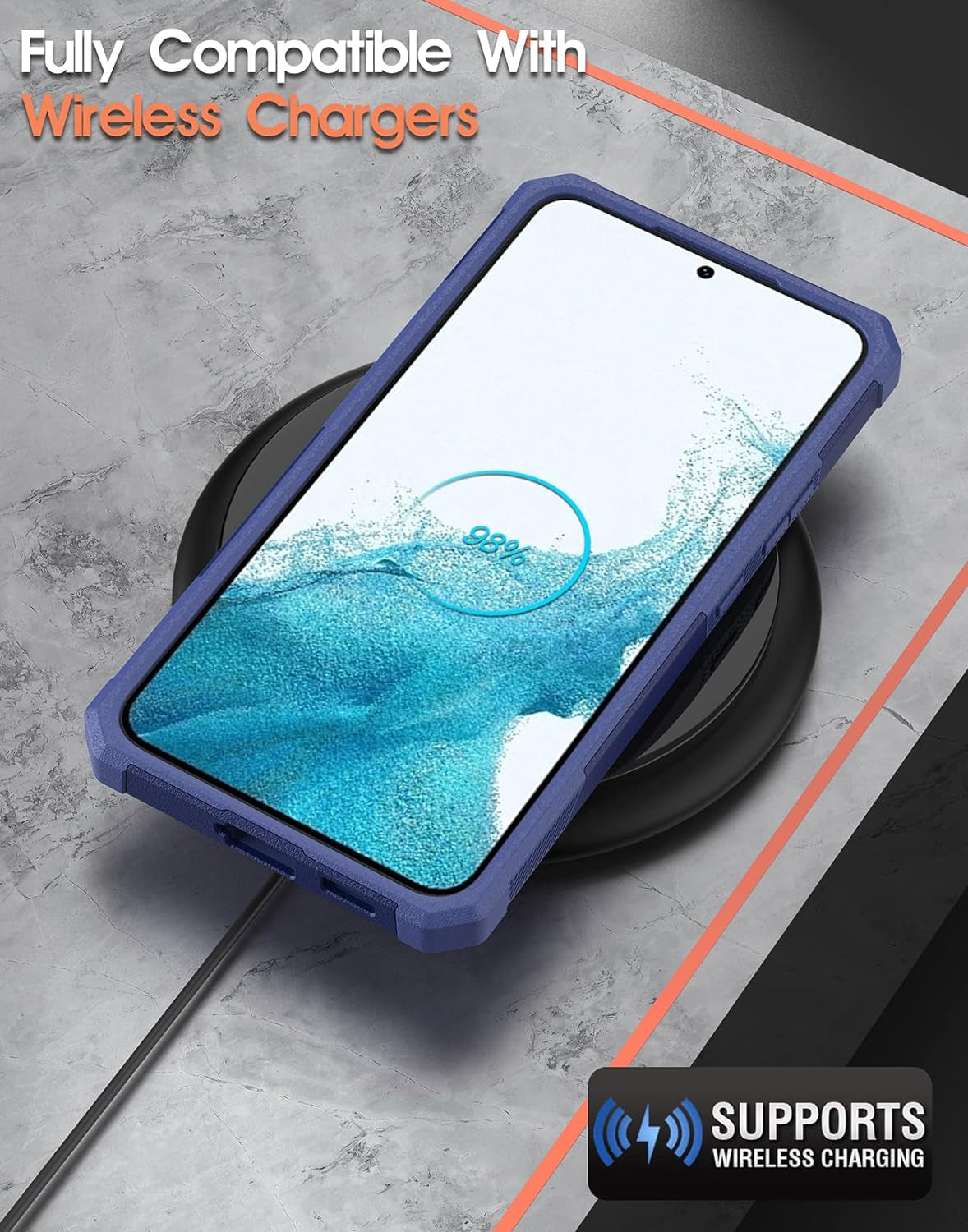 Poetic Neon Series Case Designed for Samsung Galaxy S22 5G 6.1 Inch, Dual Layer Heavy Duty Tough Rugged Lightweight Slim Shockproof Protective Case 2022 Cover for Galaxy S22 5G, Navy Blue  Poetic   