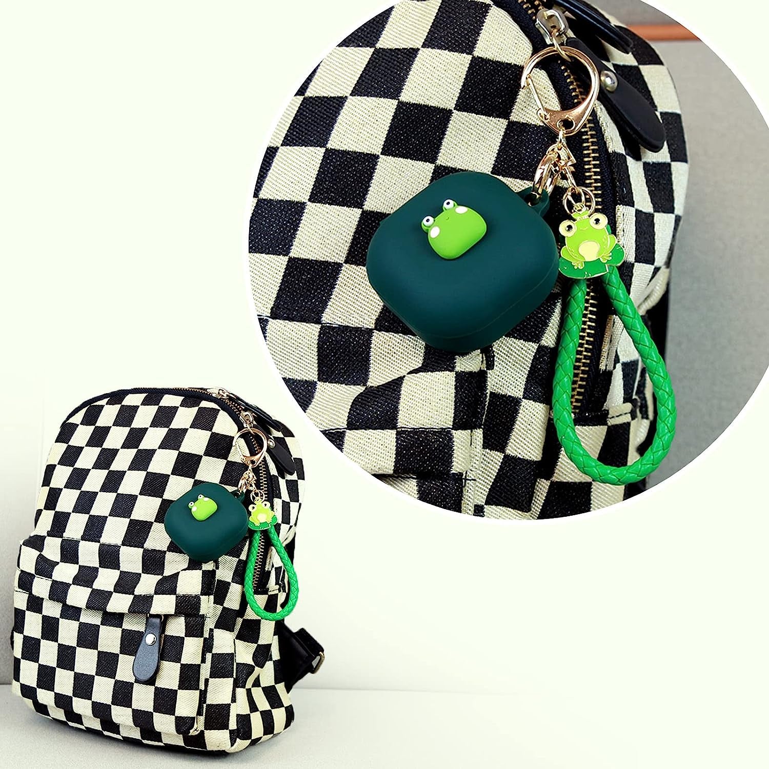 Wonhibo Cute Frog Case for Samsung Galaxy Buds 2 Pro/Galaxy Buds 2/ Galaxy Buds Pro/Galaxy Buds Live,Green Silicone Earbuds Cover with Keychain  Wonhibo headphone case   