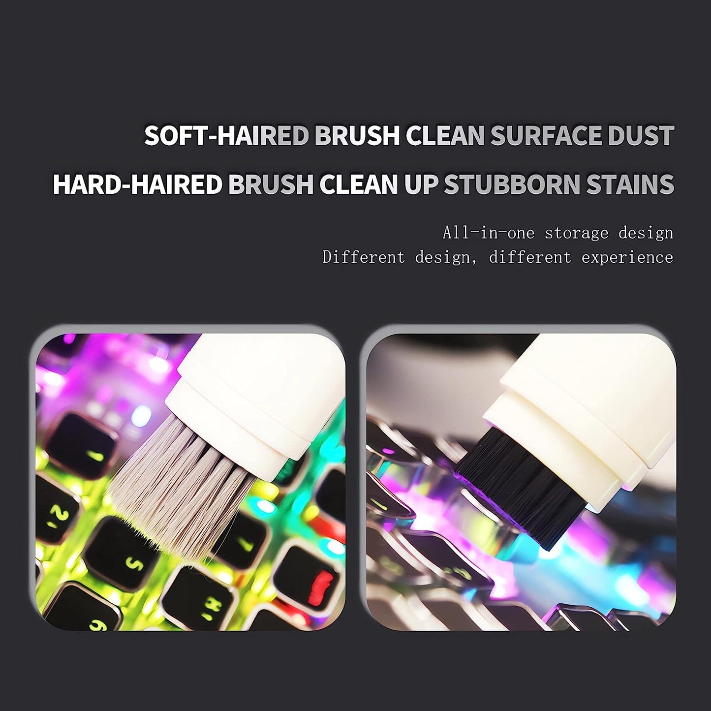 TIWABI 6 in 1 Cleaner Kit for Airpods 1 2 3 Pro Headphones Earbuds and Case & Keyboard Cleaner Kit with Brush and Soft Flocking Pen Multi-Function Cleaner Kit for Earphones Keyboard Phone and Camera  TIWABI   