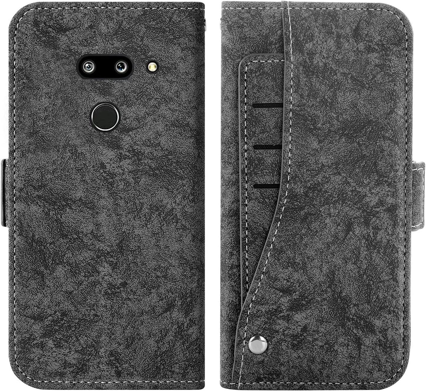 Asuwish Compatible with LG G8 Thinq Wallet Case Tempered Glass Screen Protector Card Holder Stand Kickstand Cell Accessories Leather Phone Cases for LGG8 Thin Q G 8 LG8 G8Thinq Lgg8Thinq 8G Black  Asuwish   