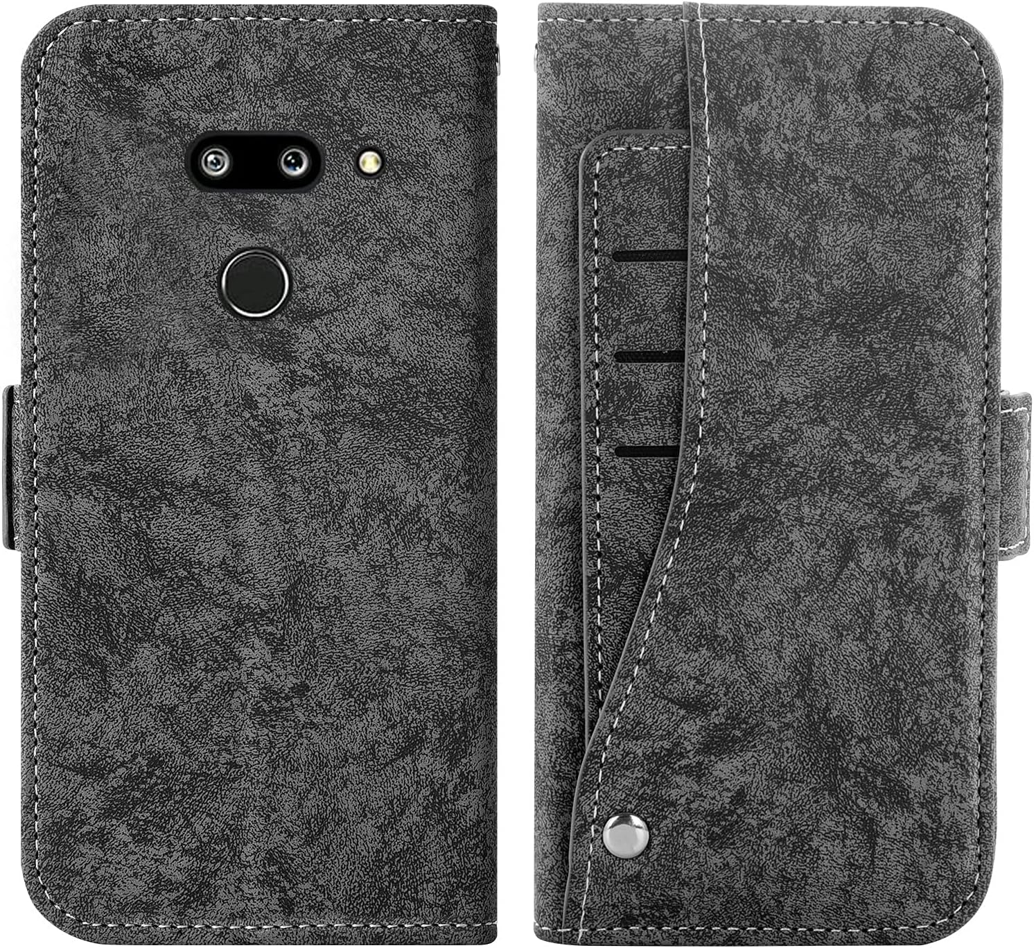 Asuwish Compatible with LG G8 Thinq Wallet Case Tempered Glass Screen Protector Card Holder Stand Kickstand Cell Accessories Leather Phone Cases for LGG8 Thin Q G 8 LG8 G8Thinq Lgg8Thinq 8G Black  Asuwish   