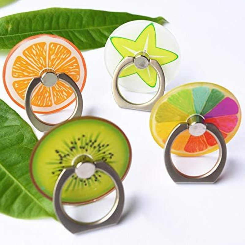 Crystal Flower Fruit Shape Ring Stent 360°Rotation Finger Ring Grip Cell Phone Ring Holder Stand (Strawberry)  Ailifly   