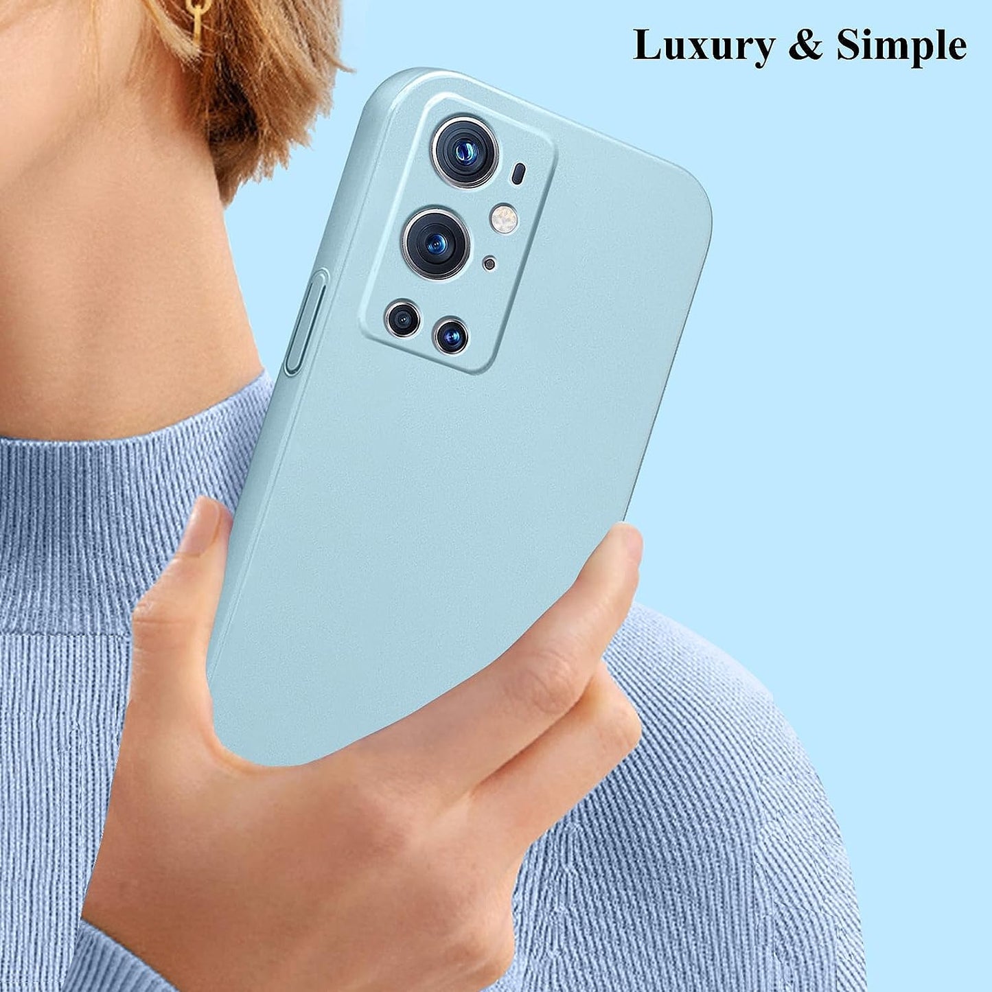 Yarxiawin for Oneplus 9 Pro Case Shockproof Pink, Oneplus 9 Pro Phone Case Thin Hard PC Protective Case Anti-Fingerprint Cover with Ultimate Delicate Touch Feeling (Blue)  Yarxiawin   