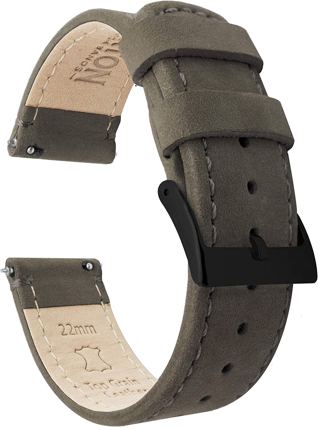 BARTON Top Grain Leather Watch Bands Compatible with All Apple Watch Models - Series 8, 7, 6, 5, 4, 3, 2, 1, SE & Ultra - Size 38Mm, 40Mm, 41Mm, 42Mm, 44Mm, 45Mm or 49Mm  Barton Watch Bands Espresso Leather / Espresso Stitching 24mm 