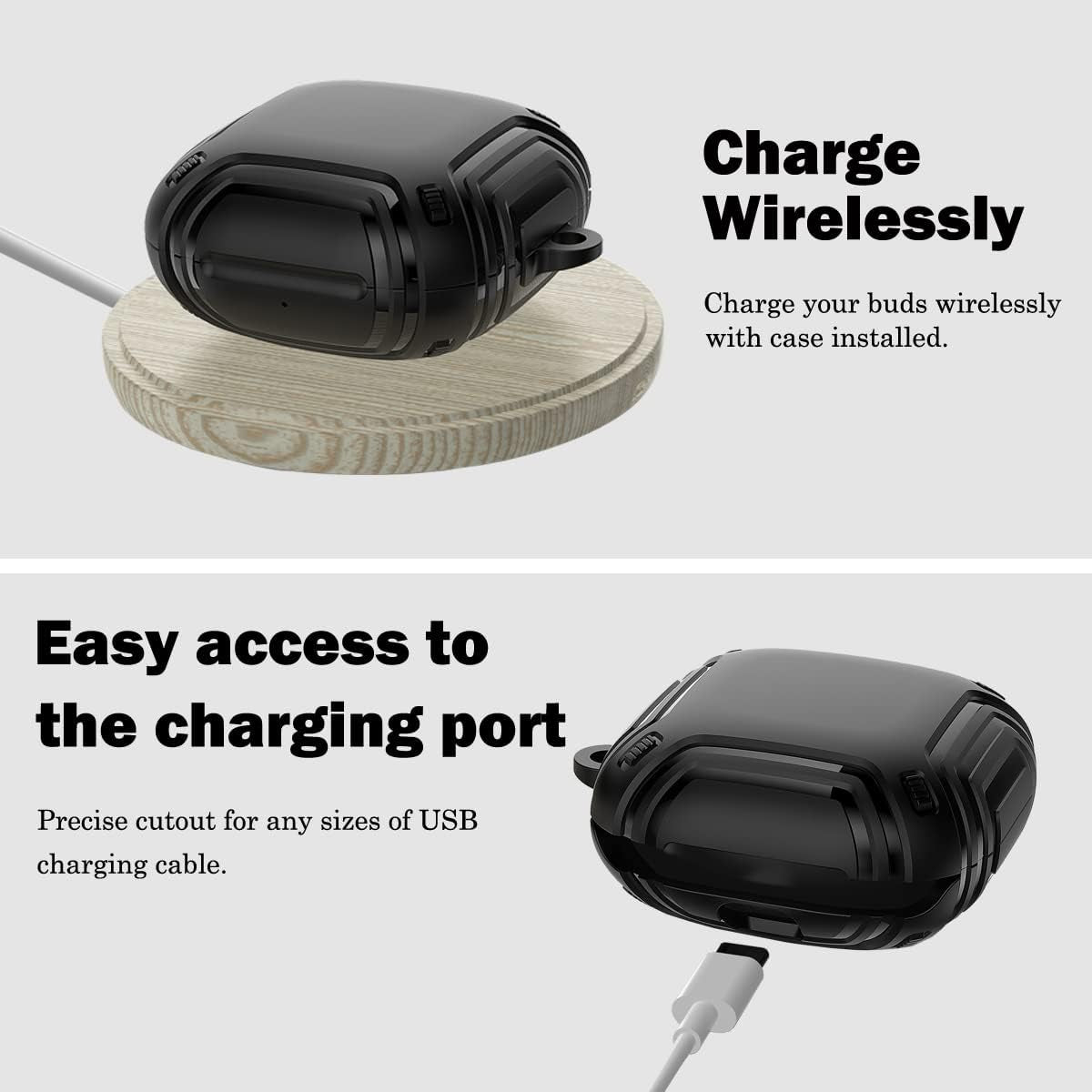 Upgraded Armor Case for Beats Fit Pro 2021,BEILUOJIA Shockproof Protective Beats Fit Pro Earbuds Case Cover with Keychain Accessories for Men Women Black  BEILUOJIA   