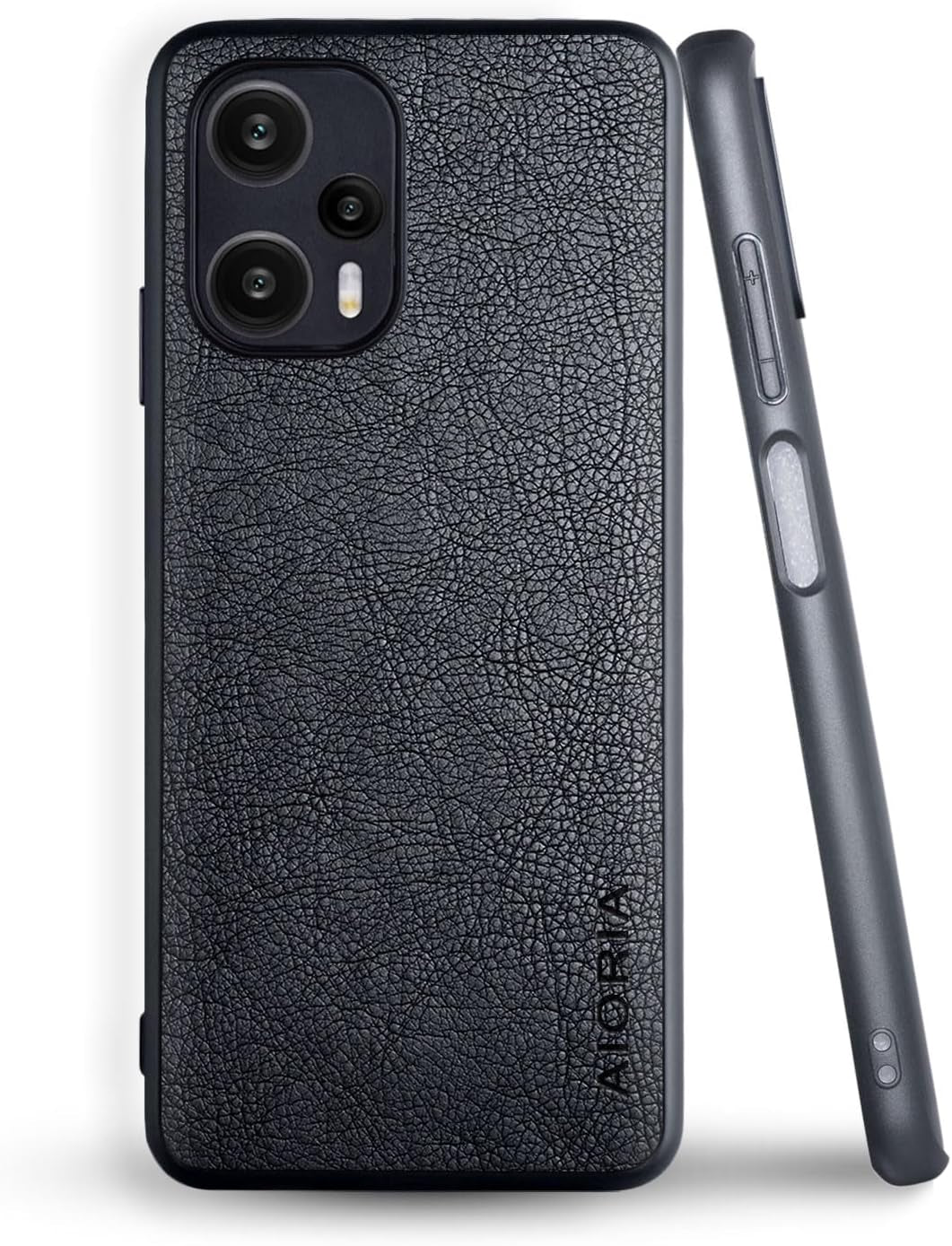 AIORIA Case for Xiaomi Poco F5, 6.67" Screen Premium PU Leather Phone Cover Retro Business Design Full Protective Case for Xiaomi Poco F5 5G (Red)  AIORIA Black  