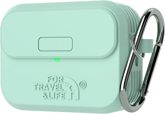 Airpods Pro 2Nd/1St Generation Case Cover,Secure Lock Full Protective Silicone Skin Accessories for Women Men with Apple Airpods Pro 2022/2019 Charging Case,Design by Doboli,Matcha Green  Doboli   