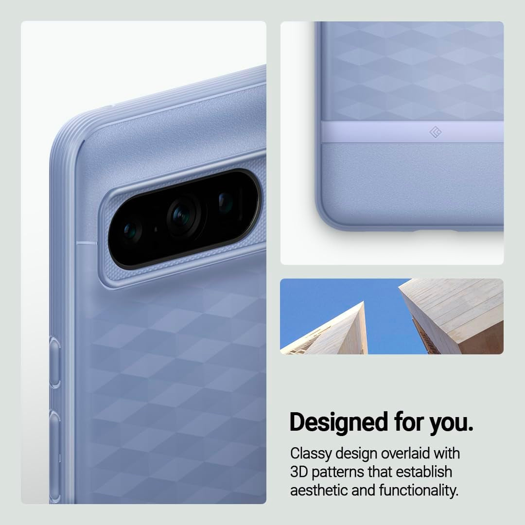 Caseology Parallax 3D Ergonomic Design Case Compatible with Google Pixel 8 Pro Case 5G [Military Grade Drop Tested](2023) - Bay Blue  Caseology   