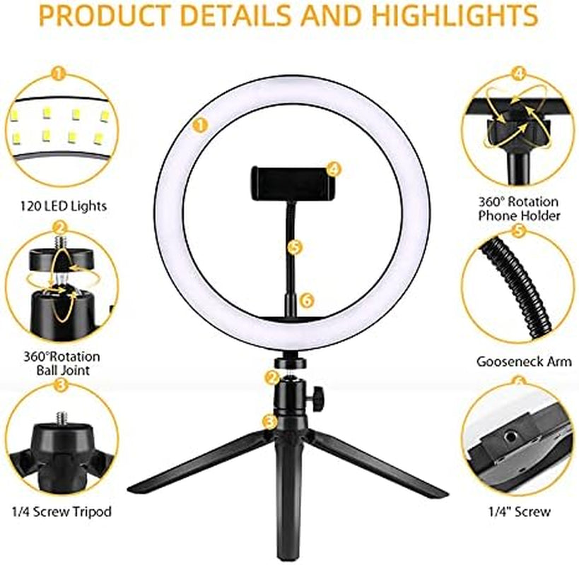 Selfie LED Stand Ring Light with Tripod Stand, Phone Holder,10” Inch Ring Multicolor 126 LED Light  Shenzhen XTW Electronic Co., Ltd.   