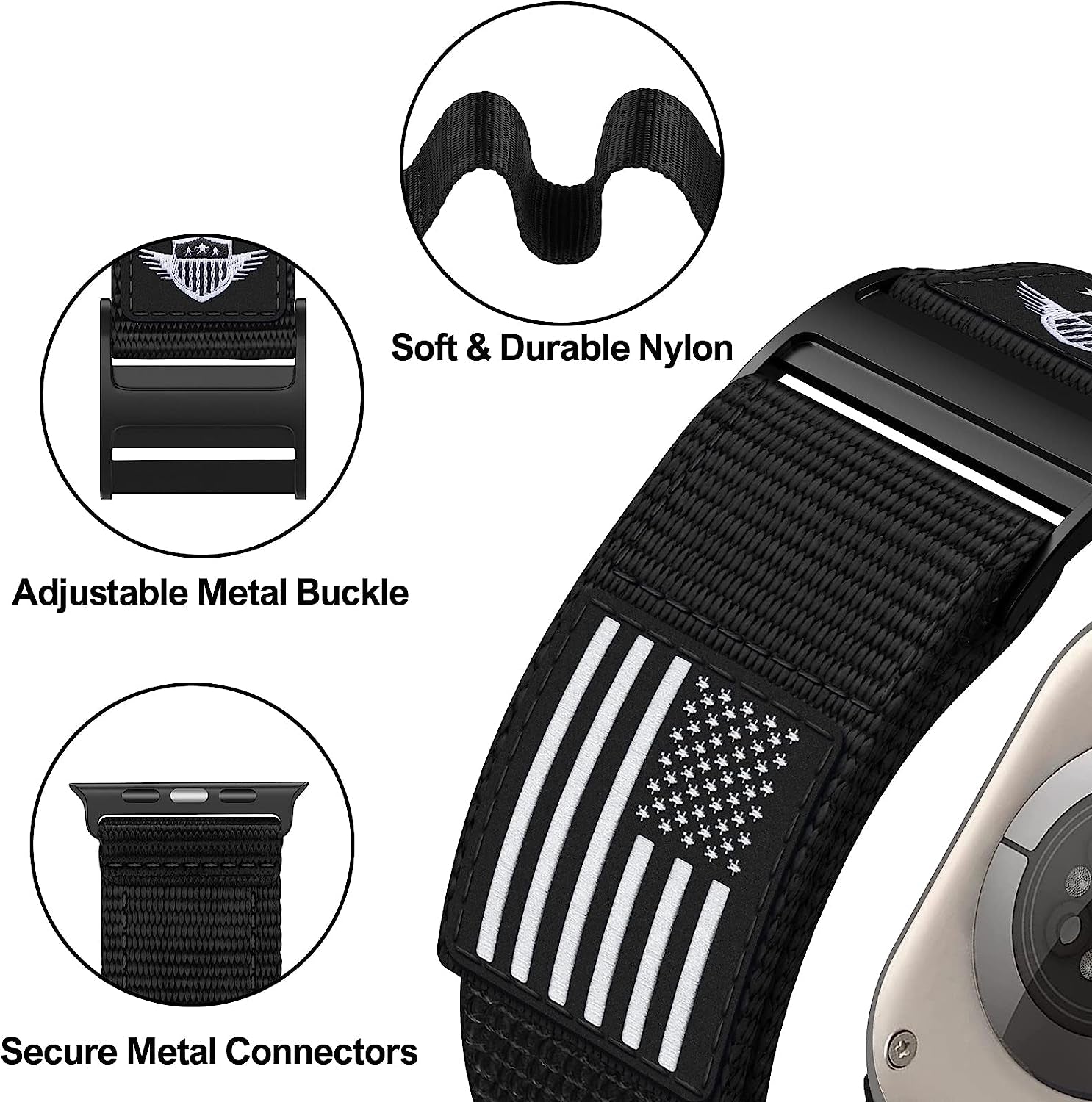 Rugged Nylon Band Compatible with Apple Watch Ultra Band 49Mm 45Mm 44Mm 42Mm,Soft Sport Loop Adjustable Wristbands Replacement Strap for Apple Watch Band Iwatch Ultra Series 8/7/SE/6/5/4/3/2/1  Hehighti   