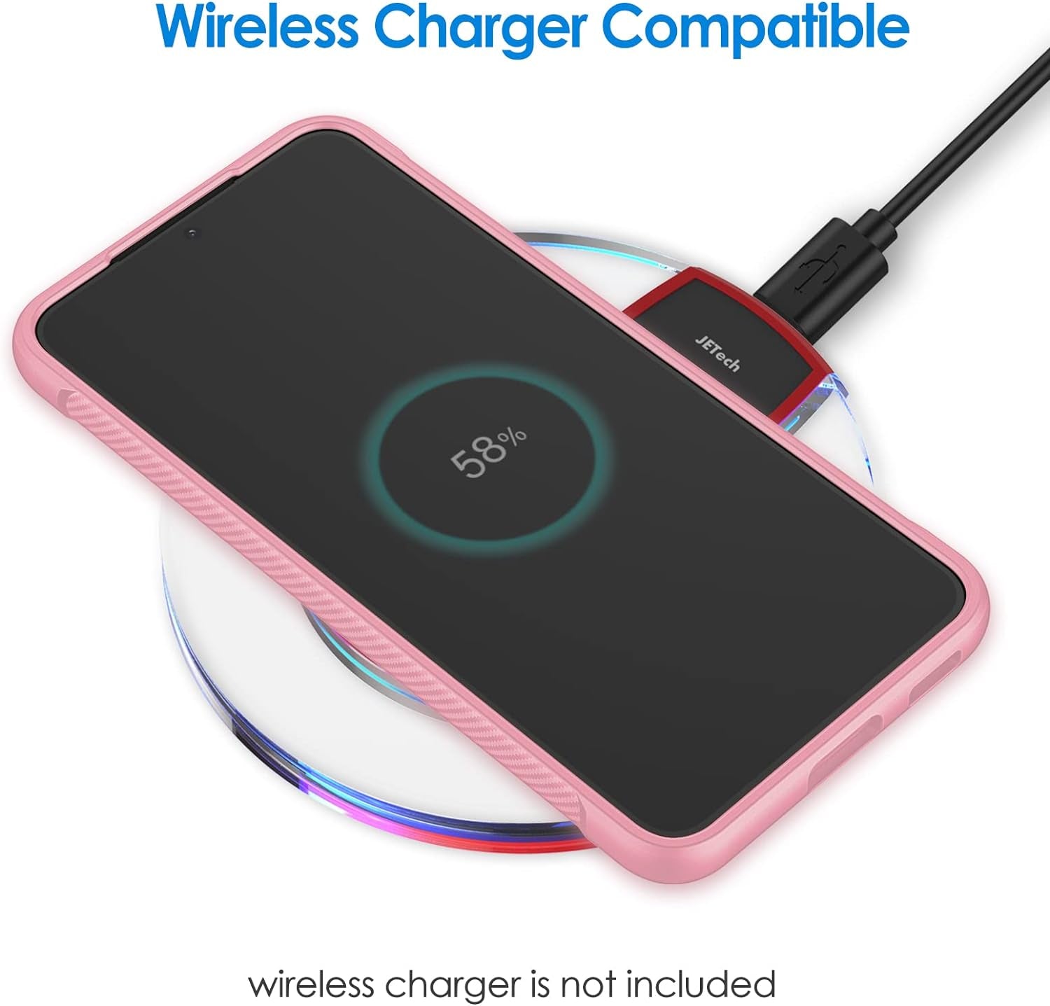 Jetech Slim Fit Case for Samsung Galaxy S22+ / S22 plus 5G 6.6-Inch, Thin Phone Cover with Shock-Absorption and Carbon Fiber Design (Pink)  JETech   