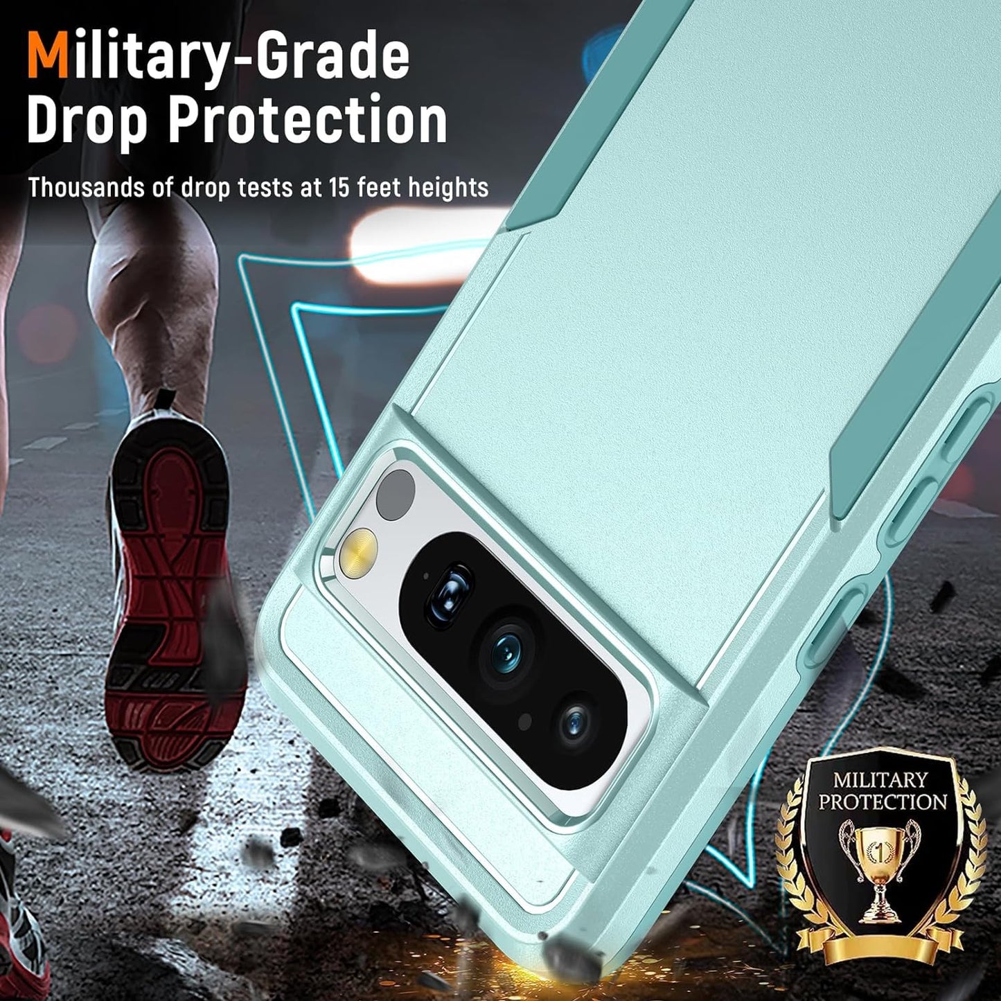 Oneagle for Google Pixel 8 Case, Pixel 8 Case with 2 Screen Protector, [15FT Military Protection][Double Layer][Heavy Duty][Anti-Slip][Matte Feel] Shockproof Phone Case for Pixel 8 6.2 Inch  Oneagle   