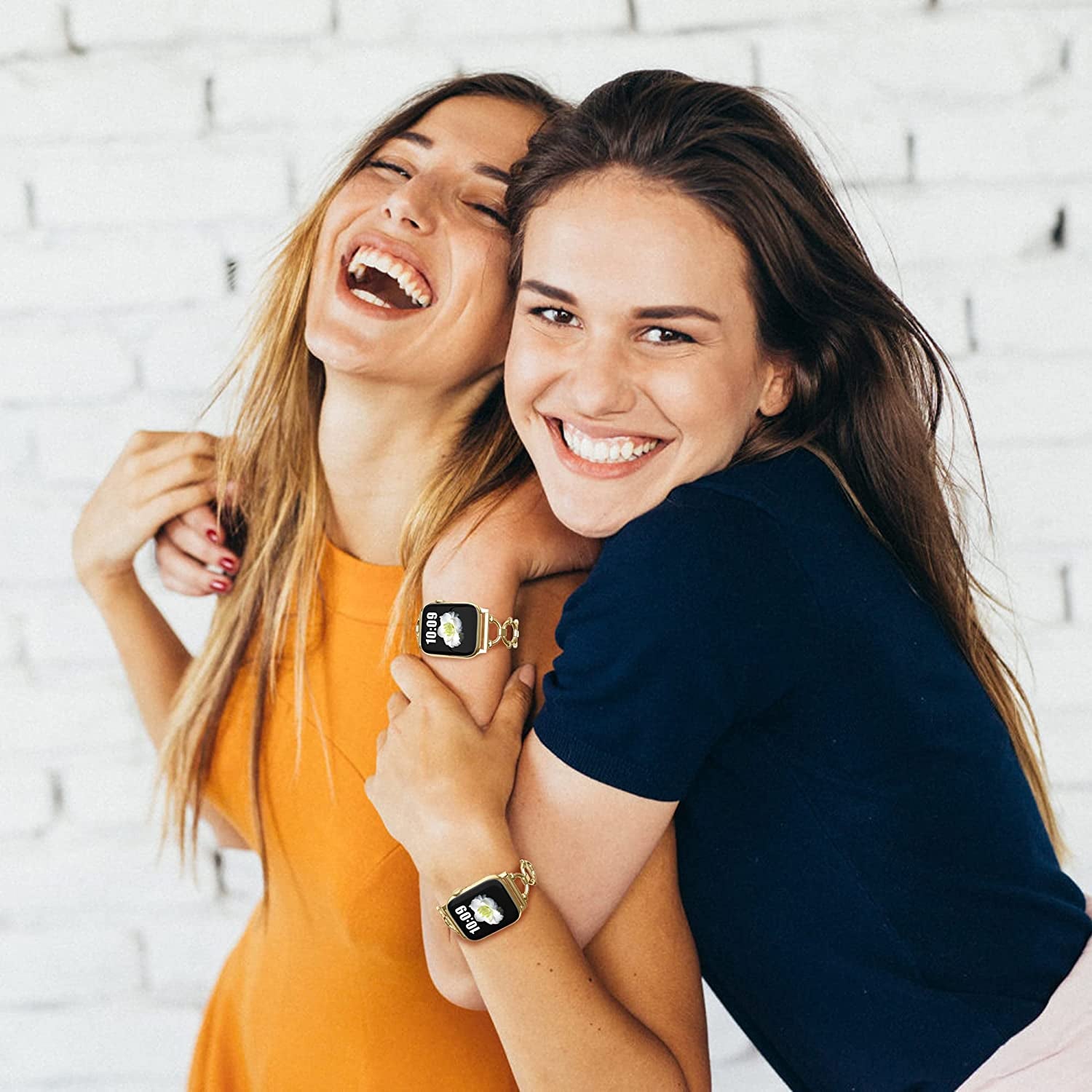 Yncamoo Slim Band Compatible with Apple Watch 38Mm 40Mm 41Mm 42Mm 44Mm 45Mm 49Mm SE Series 8 7 6 5 4 3 2 1, Women Adjustable Replacement Bracelet, Jewelry Metal Strap  Yncamoo   