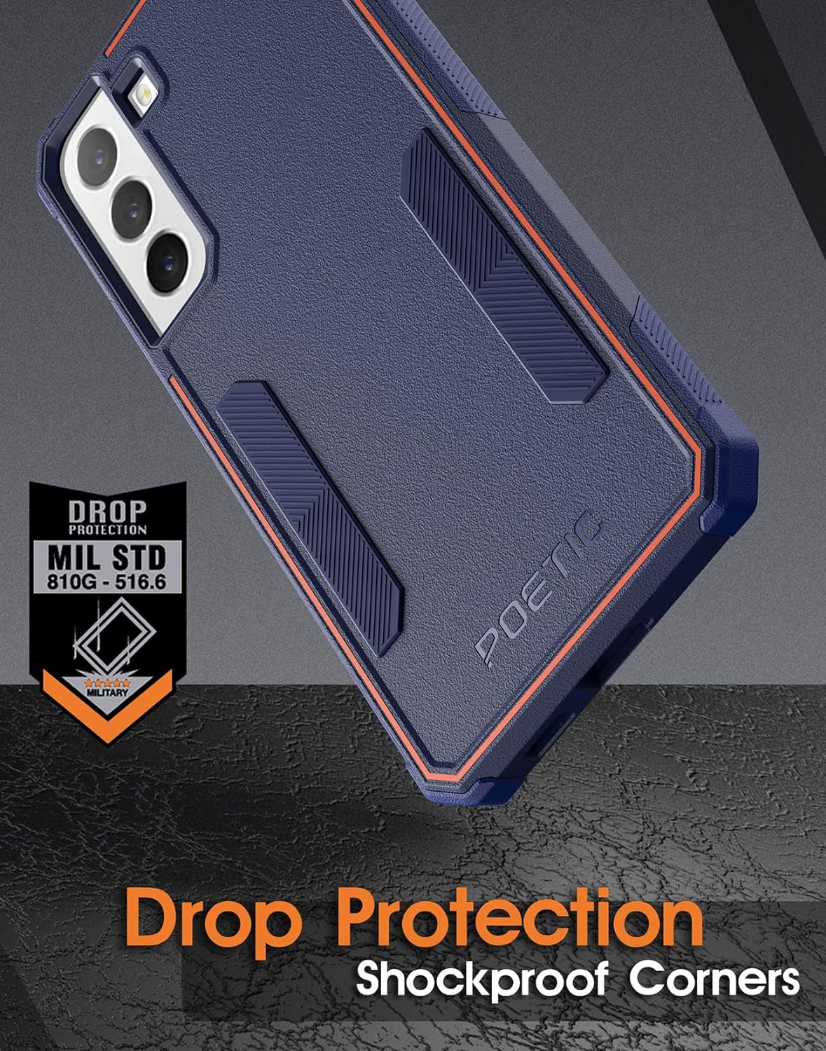 Poetic Neon Series Case Designed for Samsung Galaxy S22 5G 6.1 Inch, Dual Layer Heavy Duty Tough Rugged Lightweight Slim Shockproof Protective Case 2022 Cover for Galaxy S22 5G, Navy Blue  Poetic   