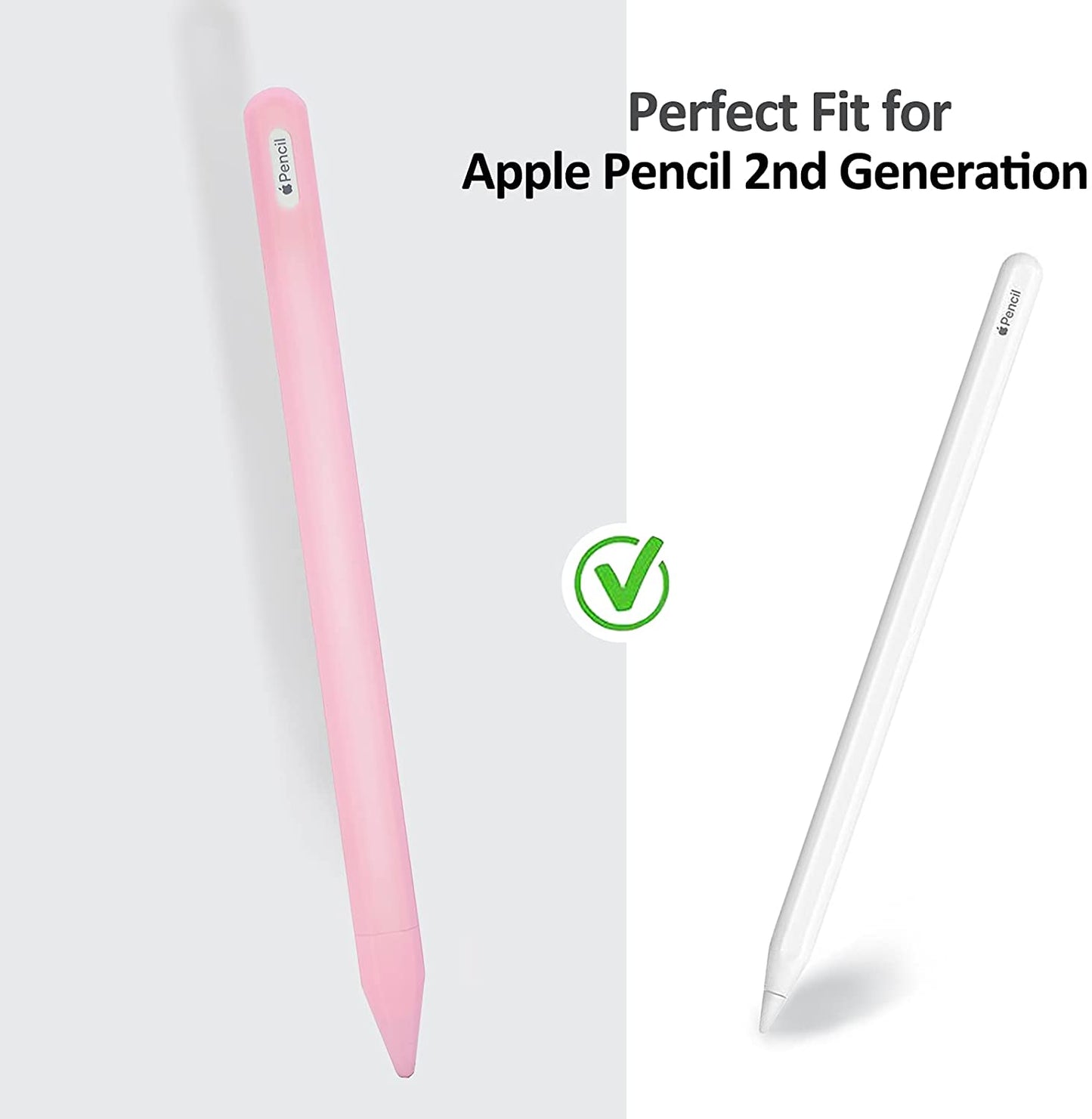 KELIFANG Silicone Case Sleeve Cover Compatible Apple Pencil 2Nd Generation, Cute Pink Protective Skin Holder Grip and Tip Cap Accessories Compatible Ipad Pro 11 12.9 Inch  KELIFANG   