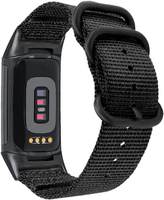 Abanen Nylon Bands for Fitbit Charge 5, Woven Nylon Quick Dry Band Wrist Strap with Stainless Steel Ring Clasp Adjustable Compatible with Fitbit Charge 5 for Men and Women  Abanen   