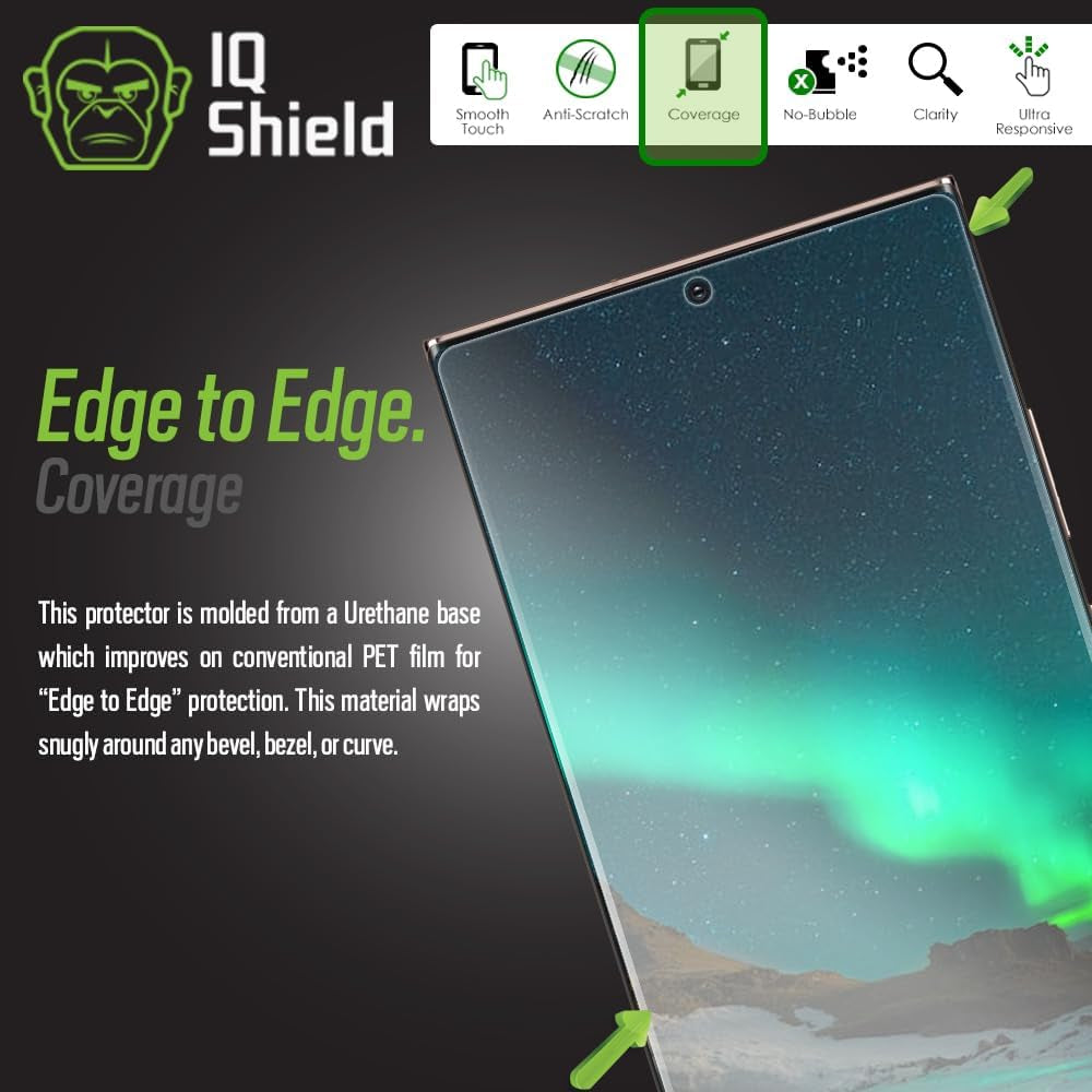 Iqshield Screen Protector Compatible with Samsung Galaxy Note 20 Ultra (6.9 Inch)(2-Pack)(Case Friendly) Anti-Bubble Clear TPU Film  IQShield   