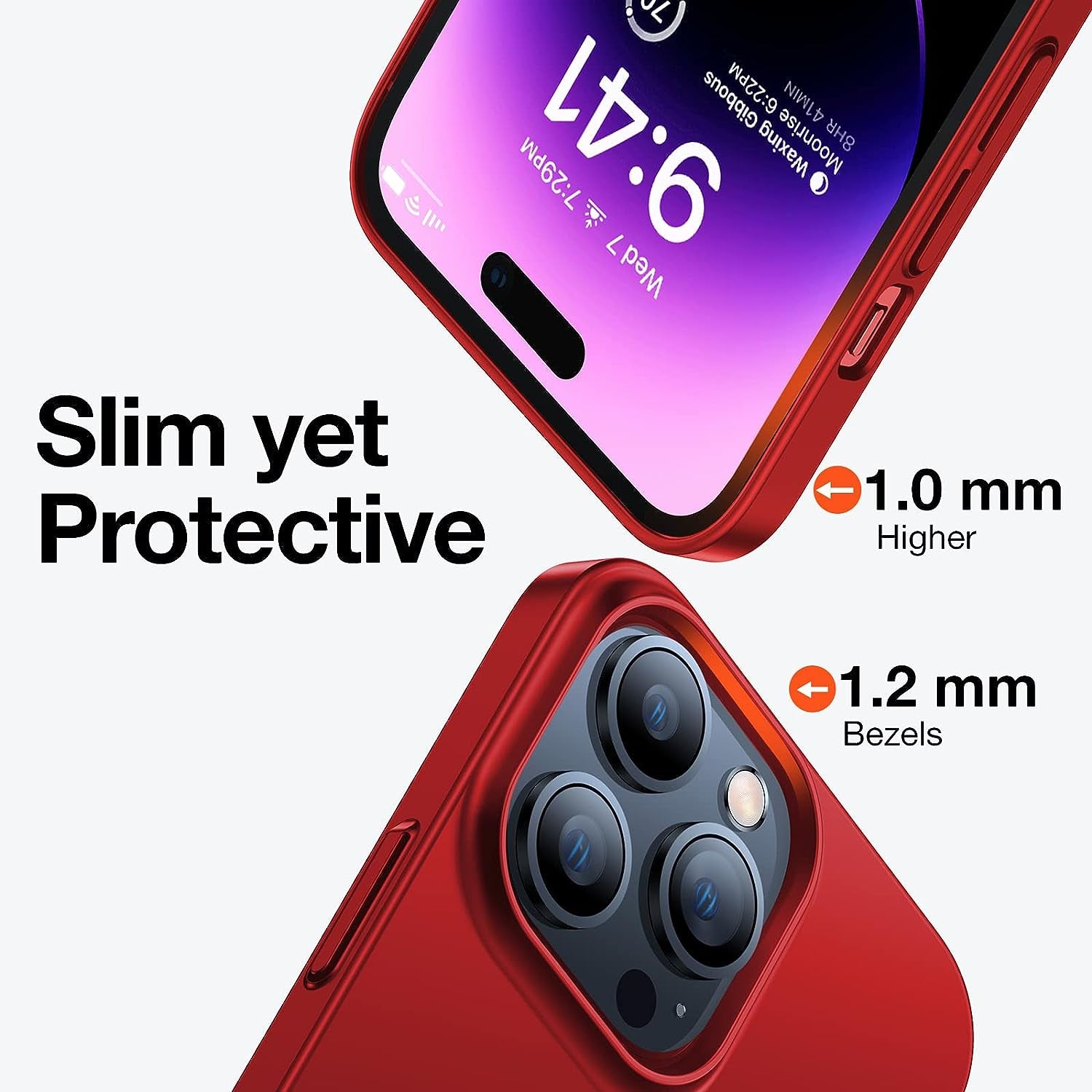 TORRAS Slim Fit Designed for Iphone 14 Pro Max Case 6.7 Inch, Ultra-Thin 14 Pro Max Case 2022, Lightweight Hard PC Cover Phone Cases for Iphone 14 Pro Max Phone Case Red, Originfit  TORRAS   