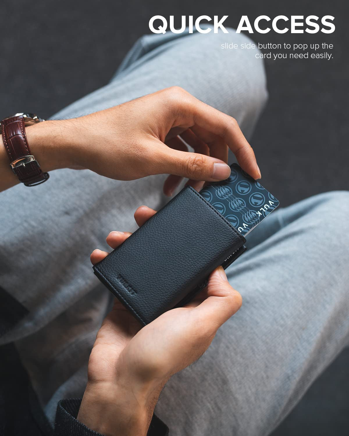 VULKIT Card Holder Wallet with Coin Pocket Magnetic Closure Pop up Cards with ID Window Leather Wallet for Cash & Credit Cards  VULKIT   