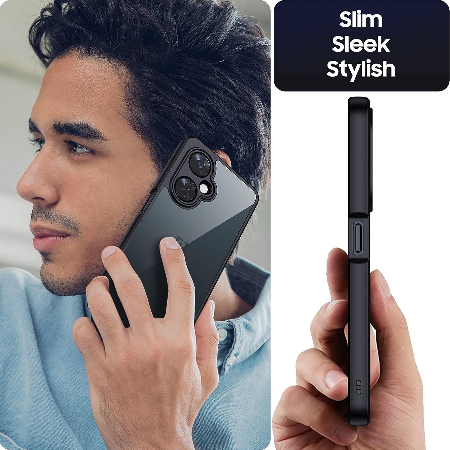 MAKAVO for Oneplus Nord N30 5G Case with Glass Screen Protector, Non-Yellowing Crystal Clear Shockproof Bumper Case, Slim Thin yet Military Grade Drop Proof Phone Cover  MAKAVO   