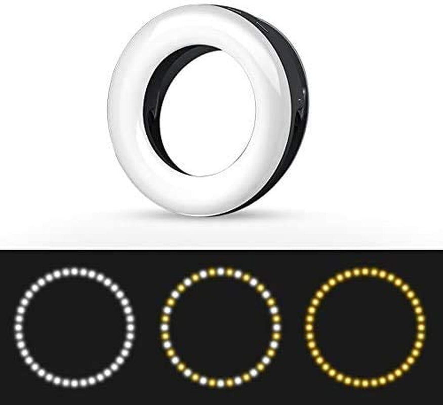 XINBAOHONG Selfie Ring Light Rechargeable Portable Clip-On Selfie Fill Light with 40 LED for Smart Phone Photography, Camera Video, Girl Makes Up  XINBAOHONG   