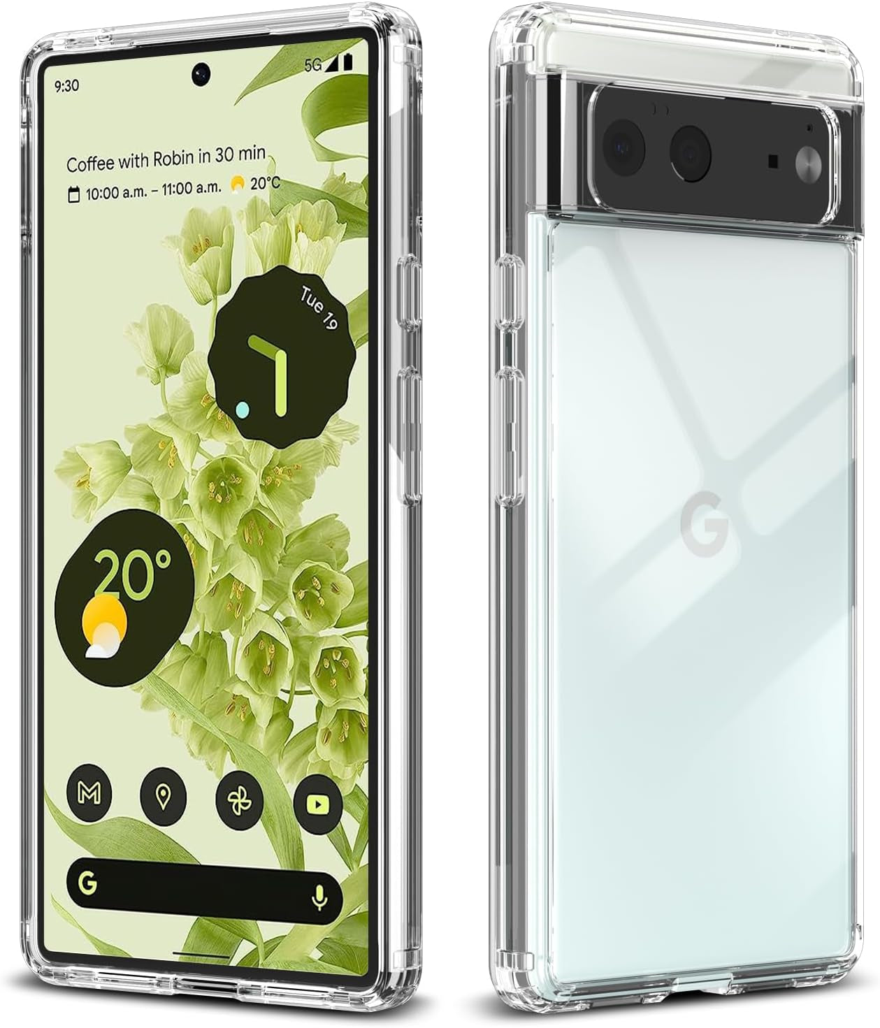 Meliya for Google Pixel 6 Case, Soft TPU Bumper with PC Hard Back Shockproof Anti-Scratched Phone Case Cover for Google Pixel 6 (Clear)  Meliya   