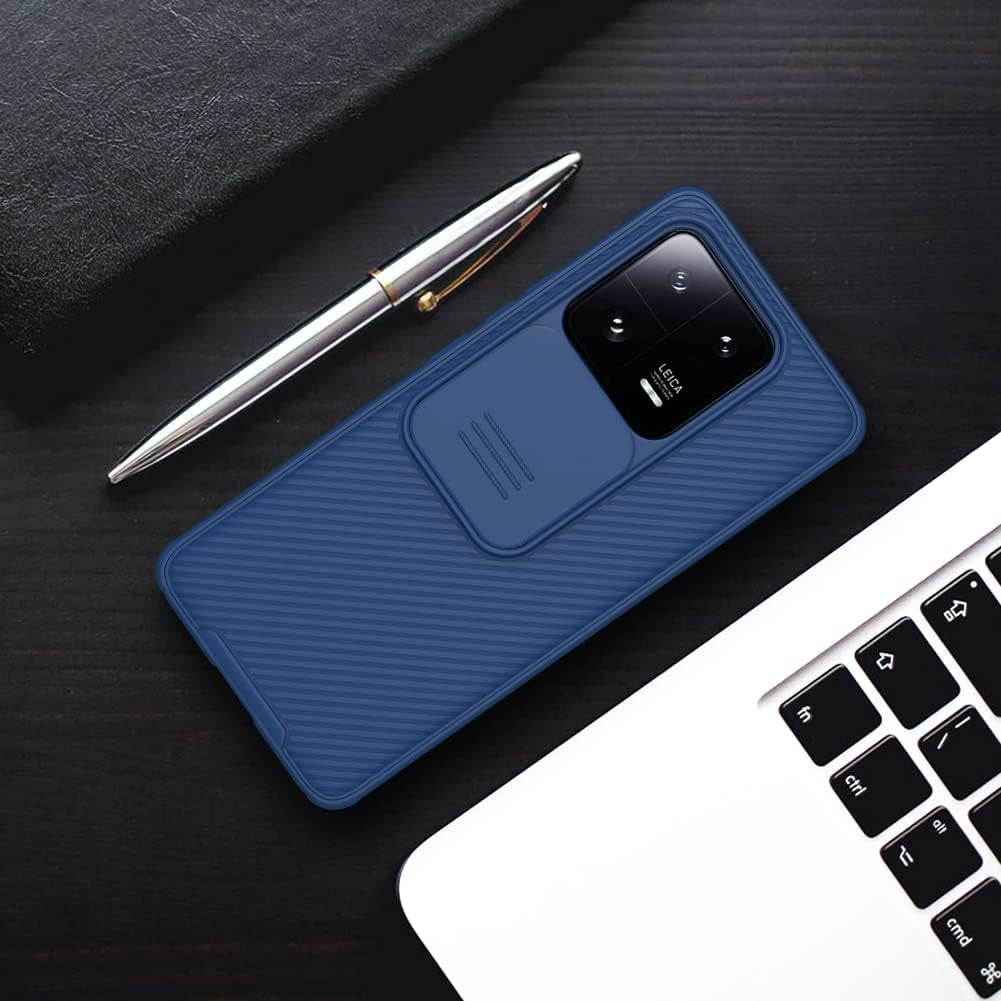 WVOZWWO for Xiaomi 13 Case Cover, Xiaomi Mi 13 5G Phone Case with Slide Camera Protector Cover Hard PC TPU Slim Rugged Shockproof Protective Phone Case for Xiaomi Mi 13 (Blue)  Grand Eletronics   