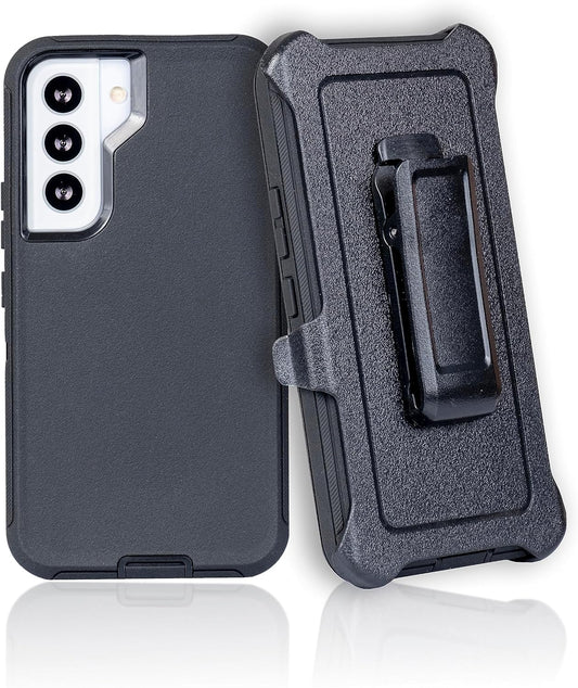 Wallskin Case for Galaxy S22 (6.2") Heavy Duty Full Body Military Grade Drop Protection Carrying Cover Holder | Holster for Men Belt with Clip Stand – Black/Black  WallSkiN   