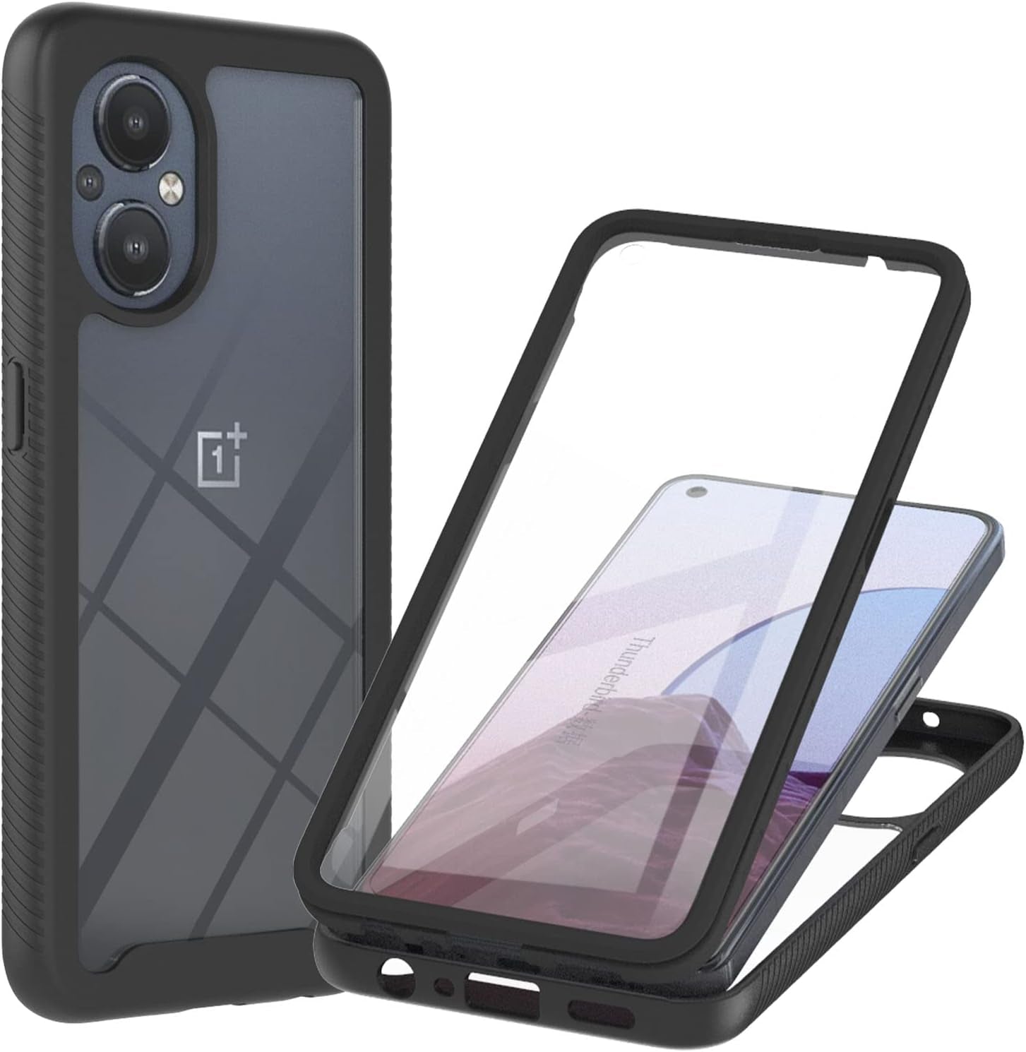 DETUOSI for Oneplus Nord N300 5G Case, Built in PET Screen Protector, [360 Full Body Protection], 1+ Nord N300 5G Case, 3 in 1 Shockproof Clear Protection Phone Cover for Oneplus Nord N300 5G, Black  DETUOSI Oneplus Nord N20 5G  