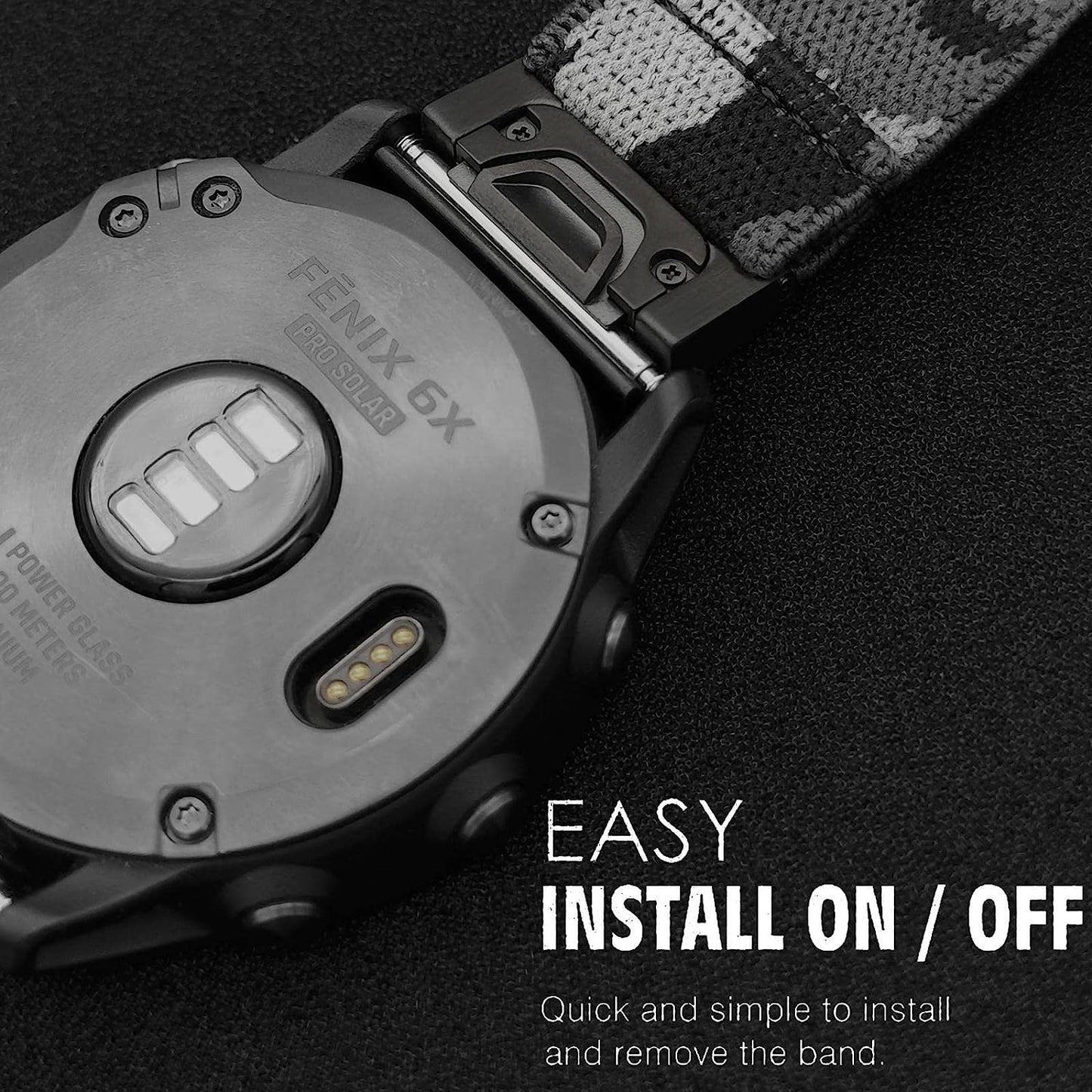 Abanen Elastic Fabric Watch Bands for Fenix 7X / Fenix 6X / Fenix 5X, 26Mm Quick Dry Fit Soft Stretchy Nylon Wristband Strap for Garmin Fenix 6X Pro,Fenix 5X Plus,Enduro,Tactix Delta  Abanen   