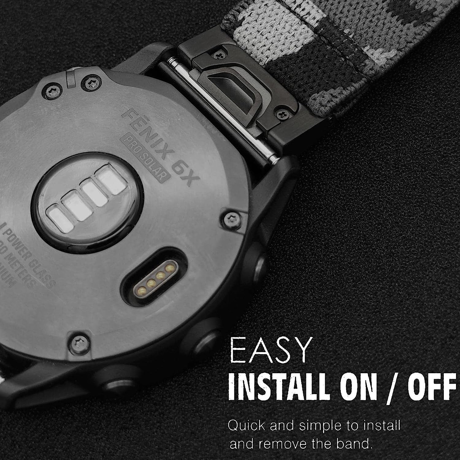 Abanen Elastic Fabric Watch Bands for Fenix 7X / Fenix 6X / Fenix 5X, 26Mm Quick Dry Fit Soft Stretchy Nylon Wristband Strap for Garmin Fenix 6X Pro,Fenix 5X Plus,Enduro,Tactix Delta  Abanen   